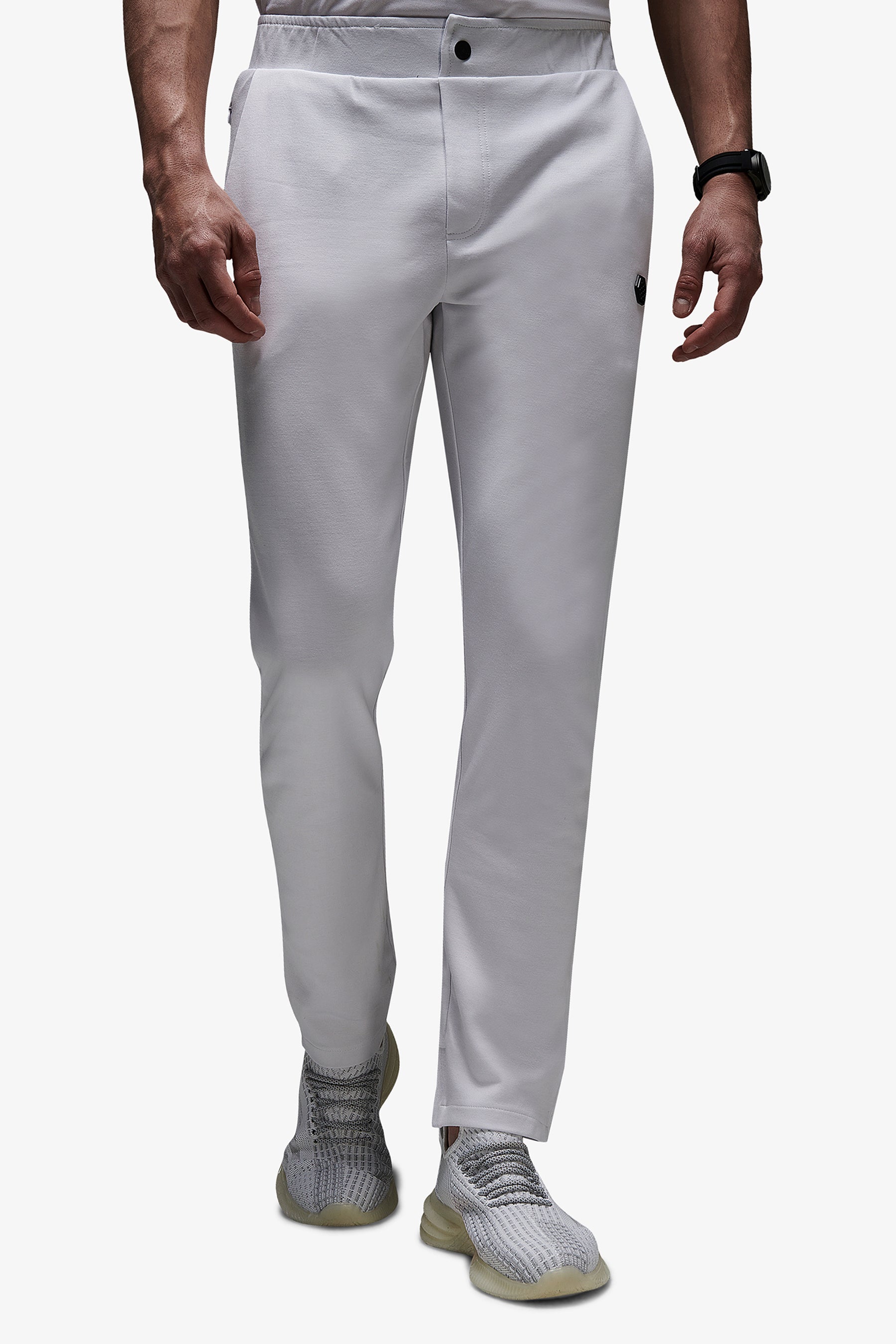 DNJ white soft technical trousers