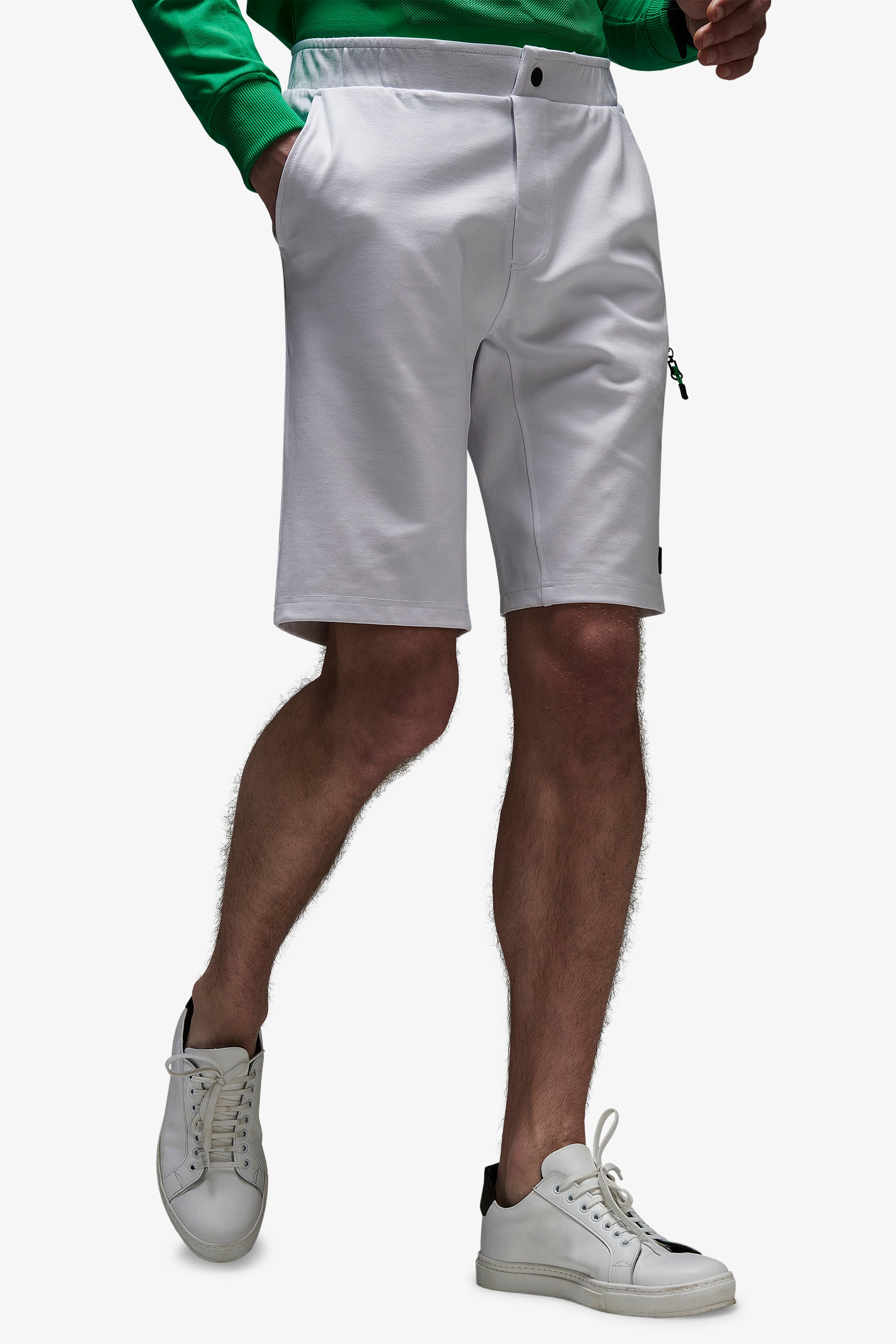DNJ white technical soft bermuda shorts