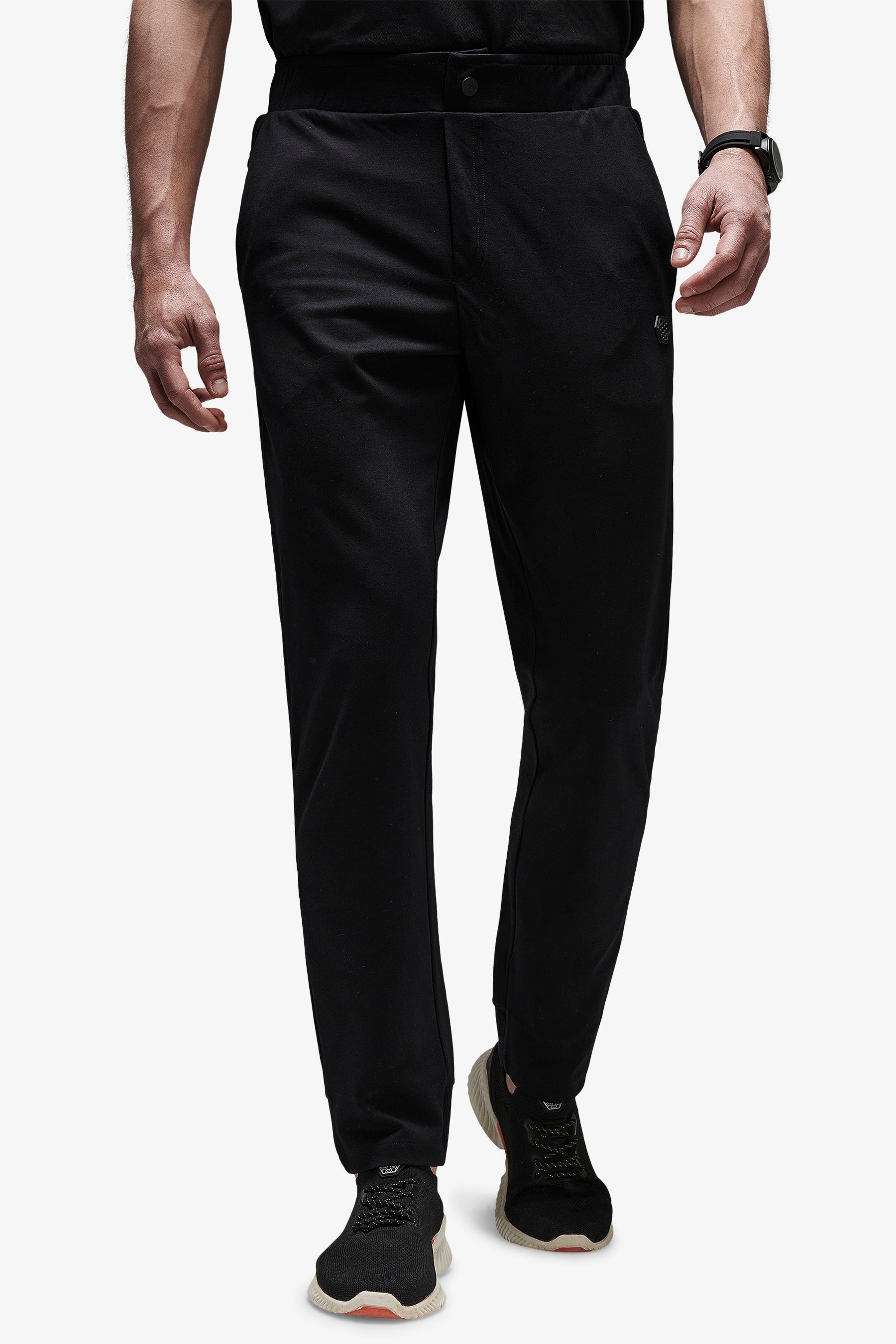 DNJ black soft technical trousers