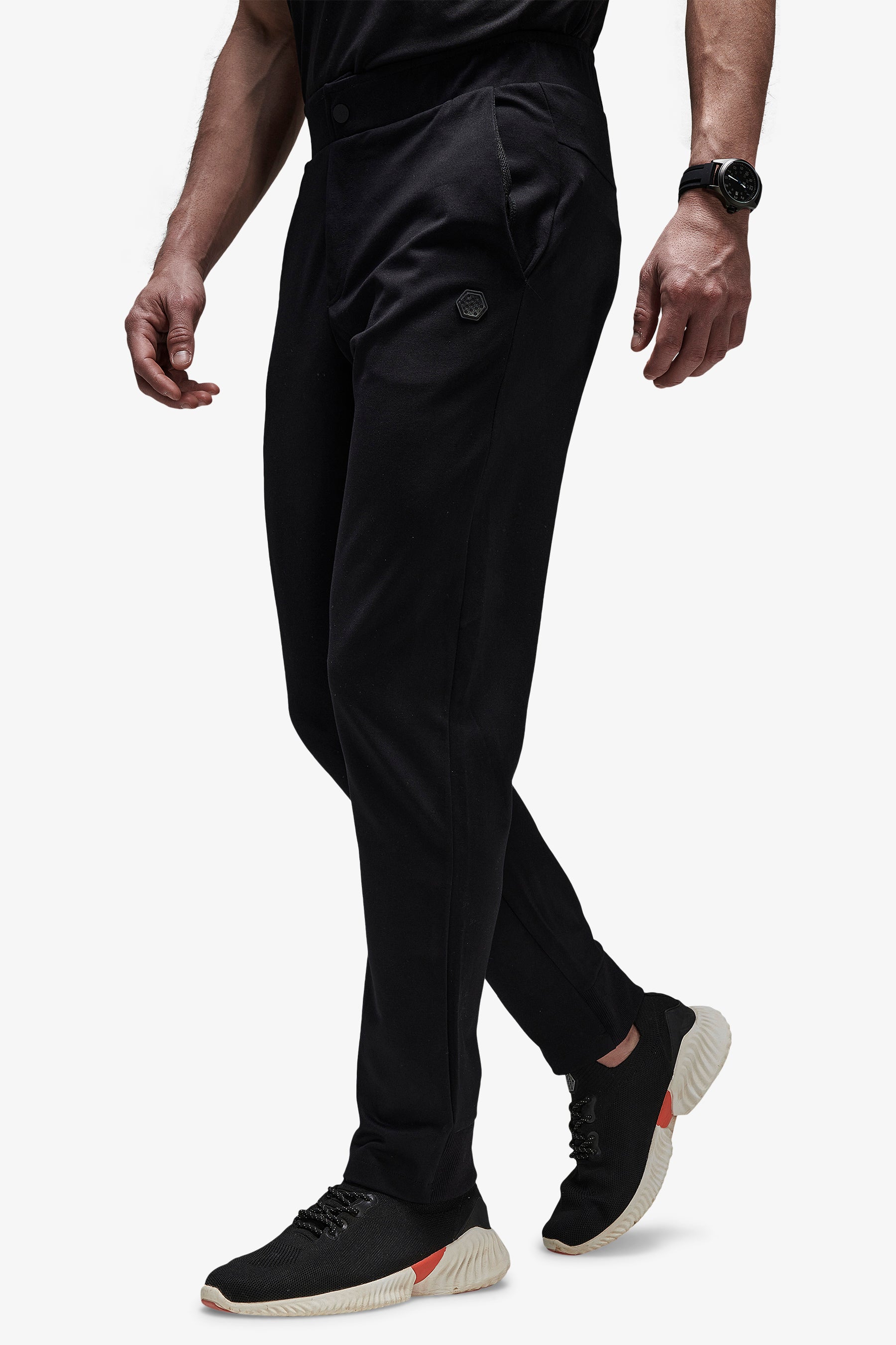 DNJ black soft technical trousers