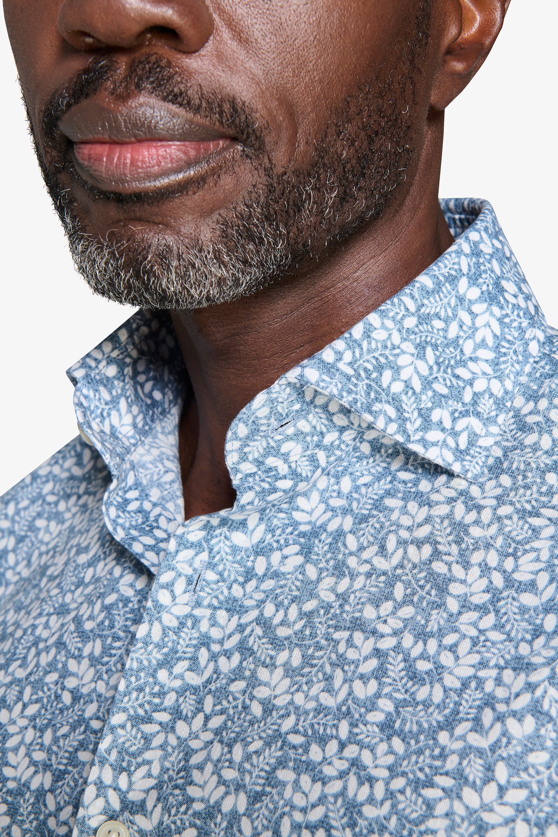 Camicia misto lino stampa fiori avion