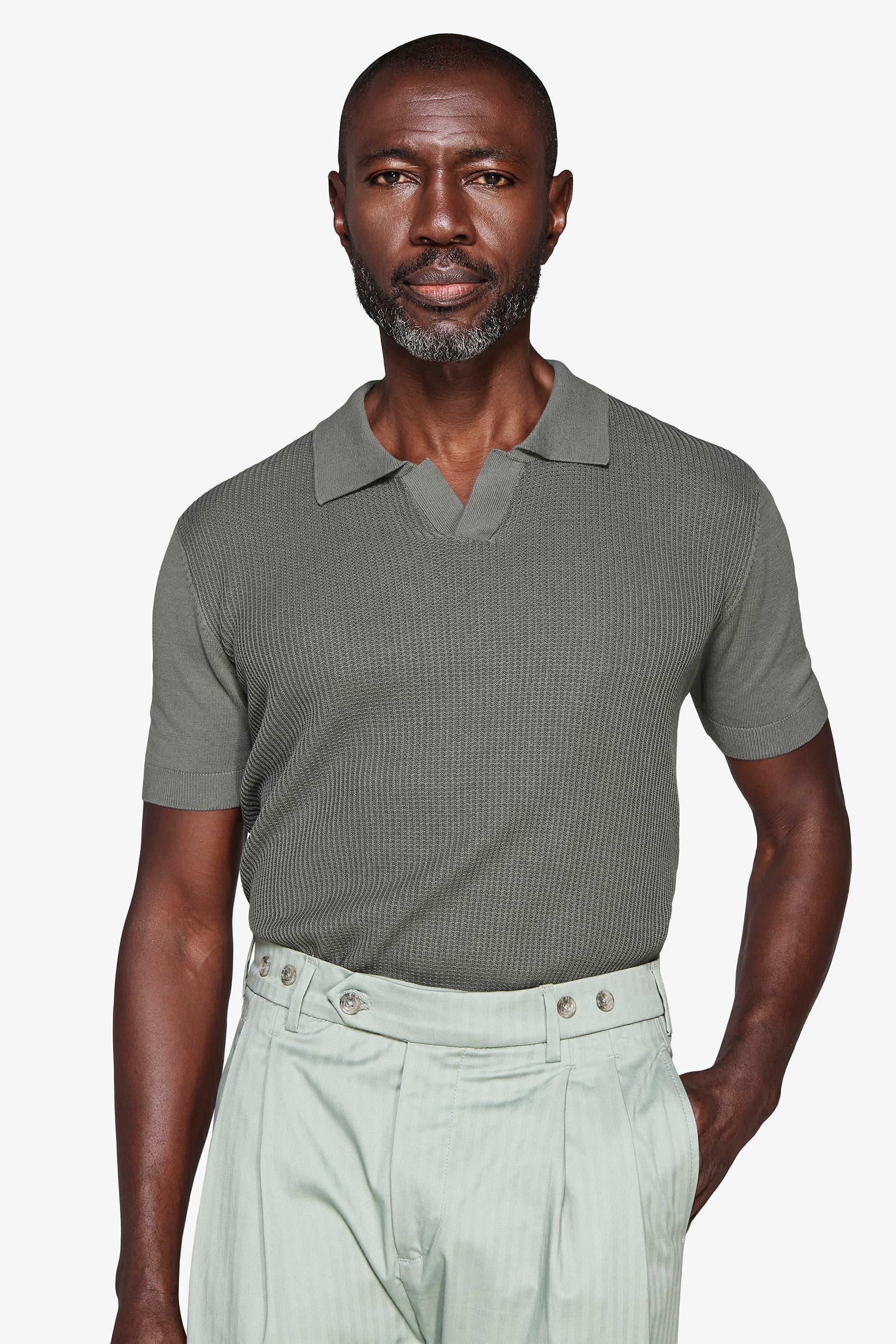 Polo texturizado verde