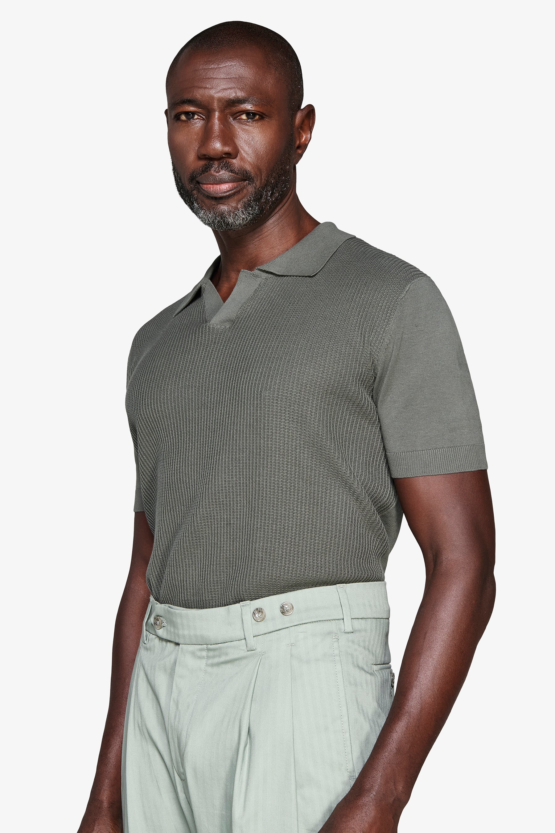 Polo texturizado verde