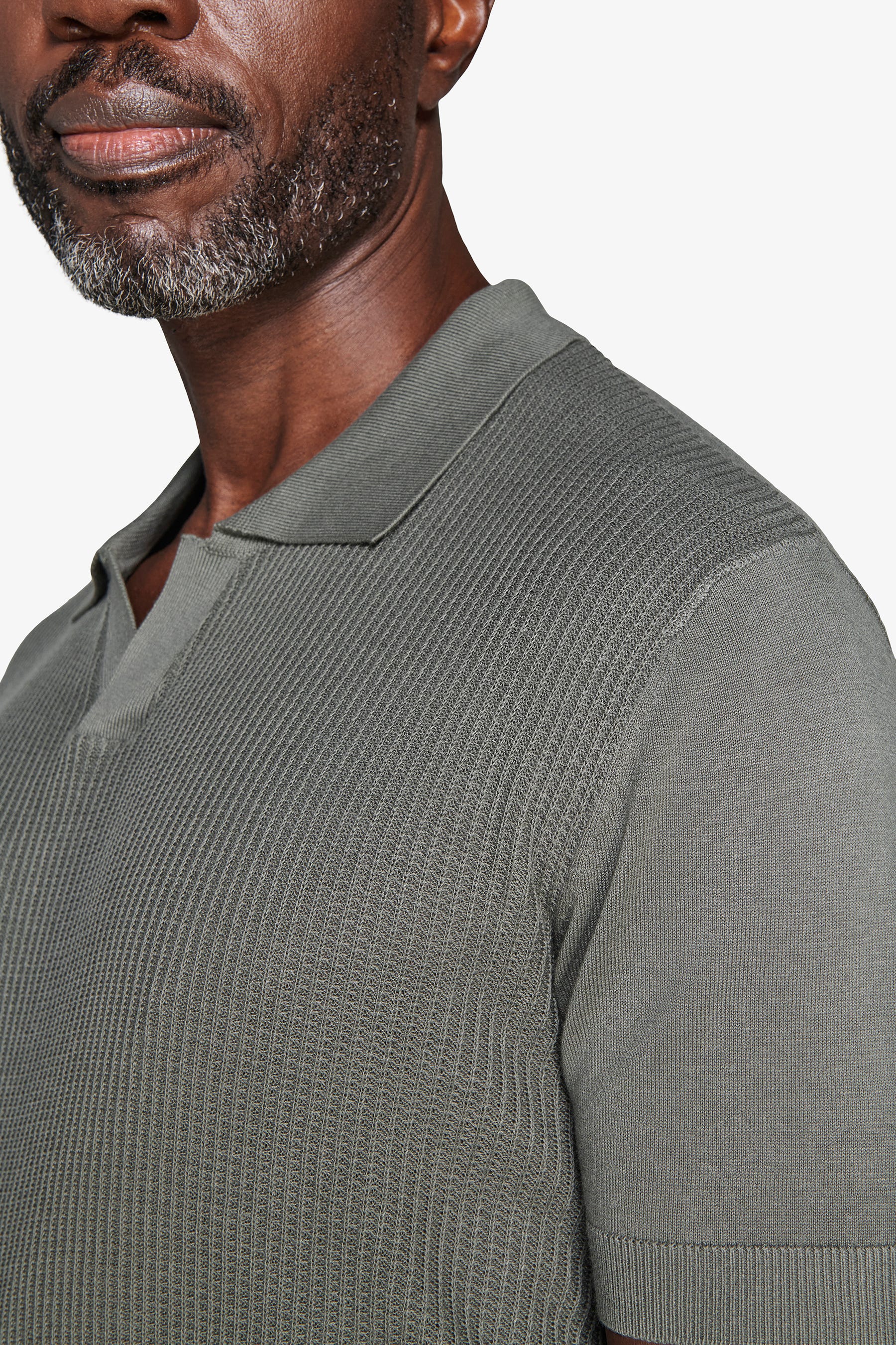 Polo in maglia armaturata verde-Dan John