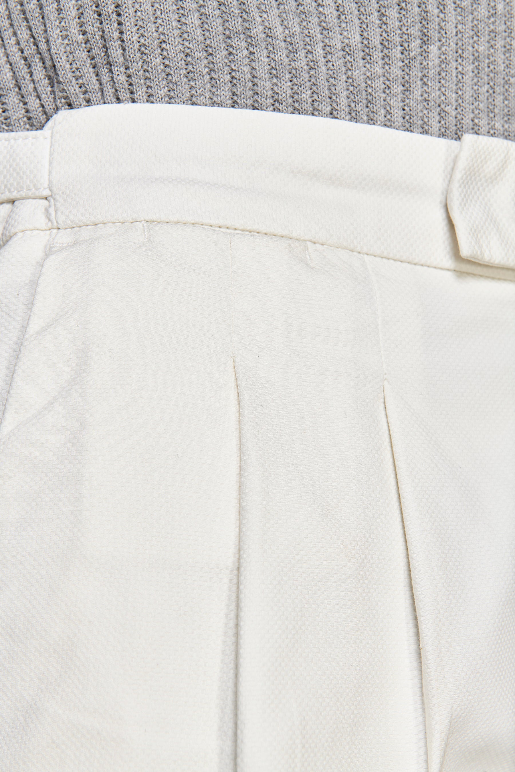 Bermuda armuré couleur crème