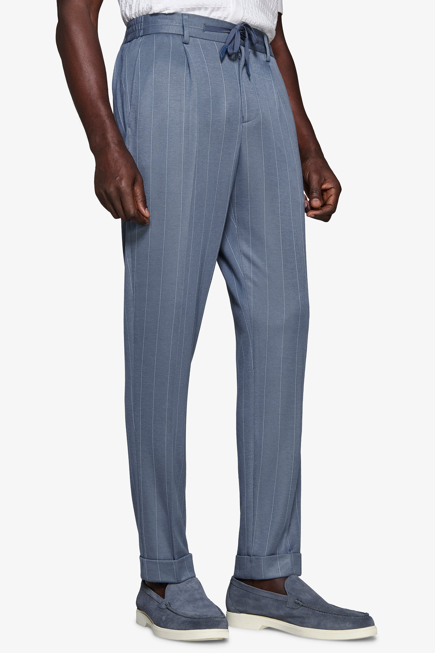 Pantaloni jersey gessati avion