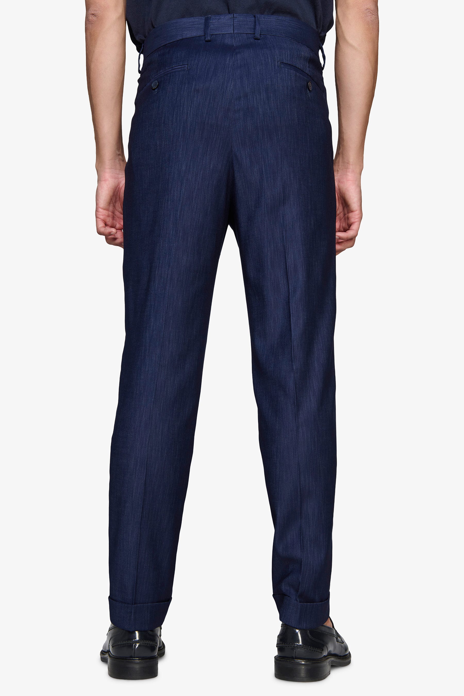 Pantaloni effetto denim blu scuro-Dan John