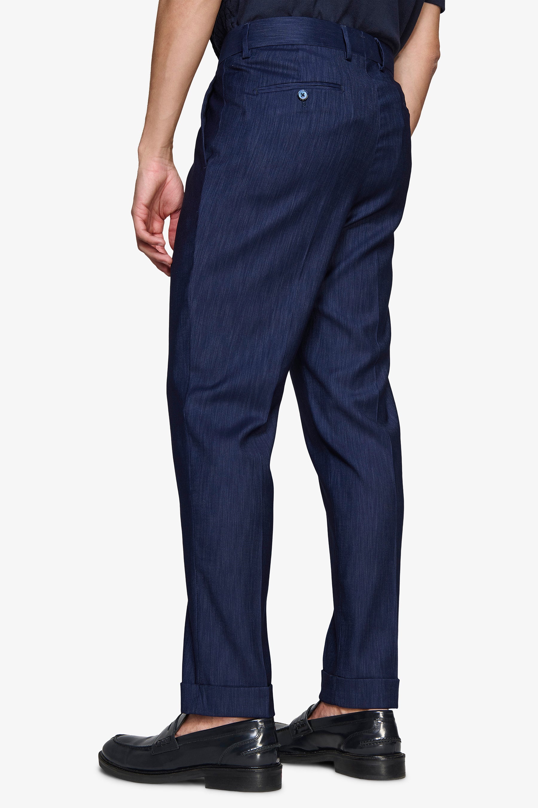 Pantaloni effetto denim blu scuro