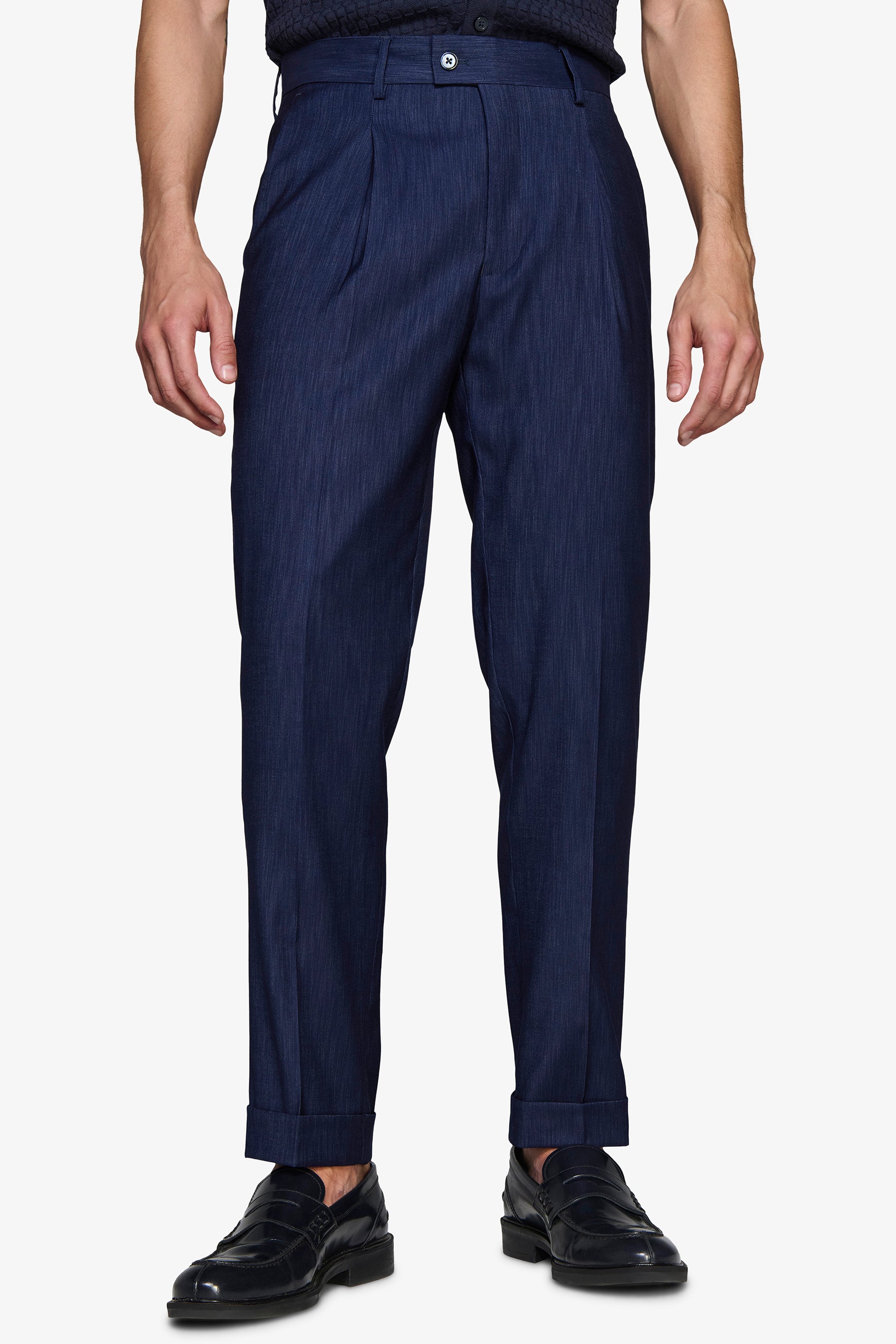 MODULARE HOSE MIT DUNKELBLAUEM DENIM-EFFEKT