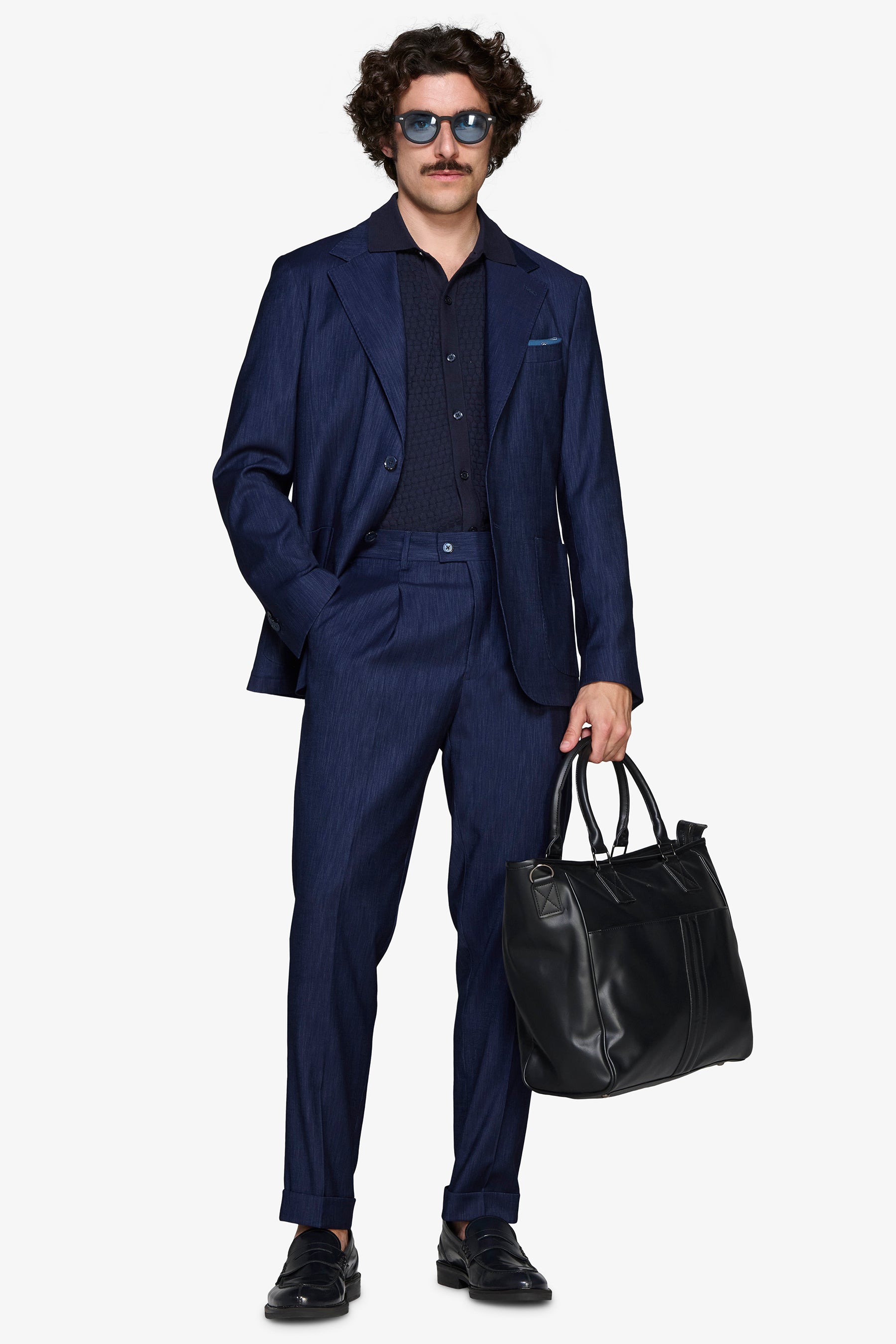 MODULARE DUNKELBLAUE JACKE MIT DENIM-EFFEKT