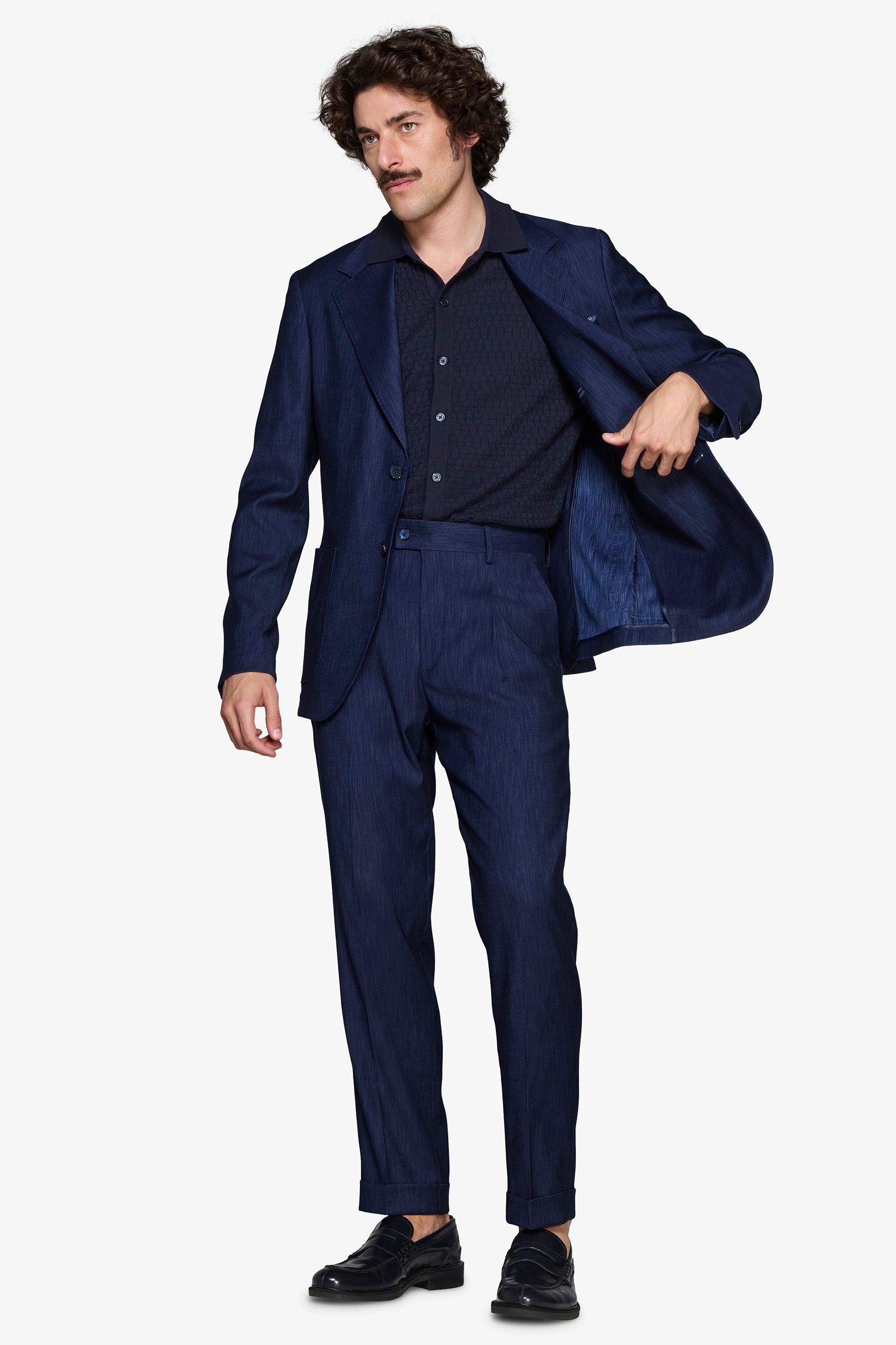 MODULARE DUNKELBLAUE JACKE MIT DENIM-EFFEKT