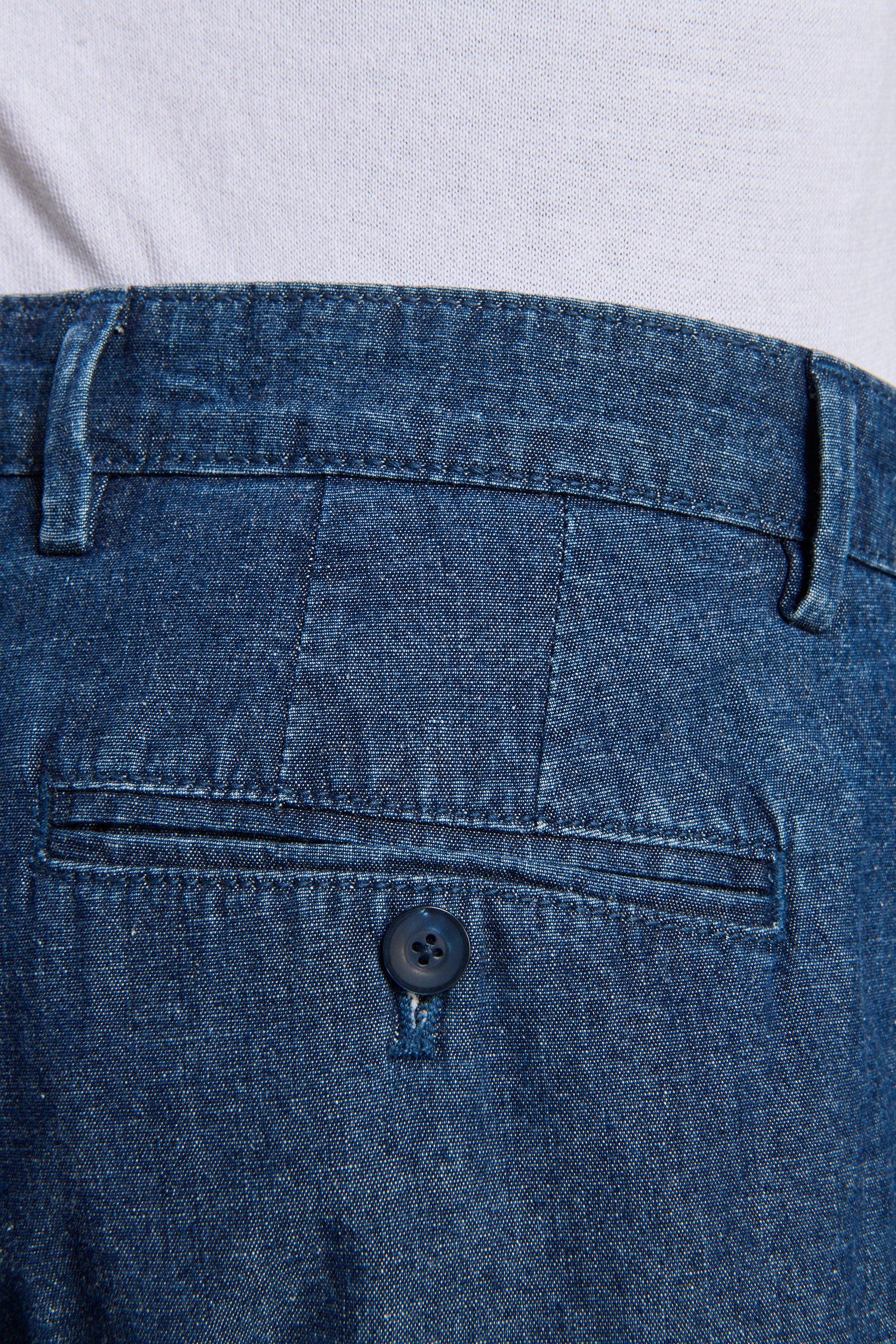 Pantaloni doppia pinces chambray