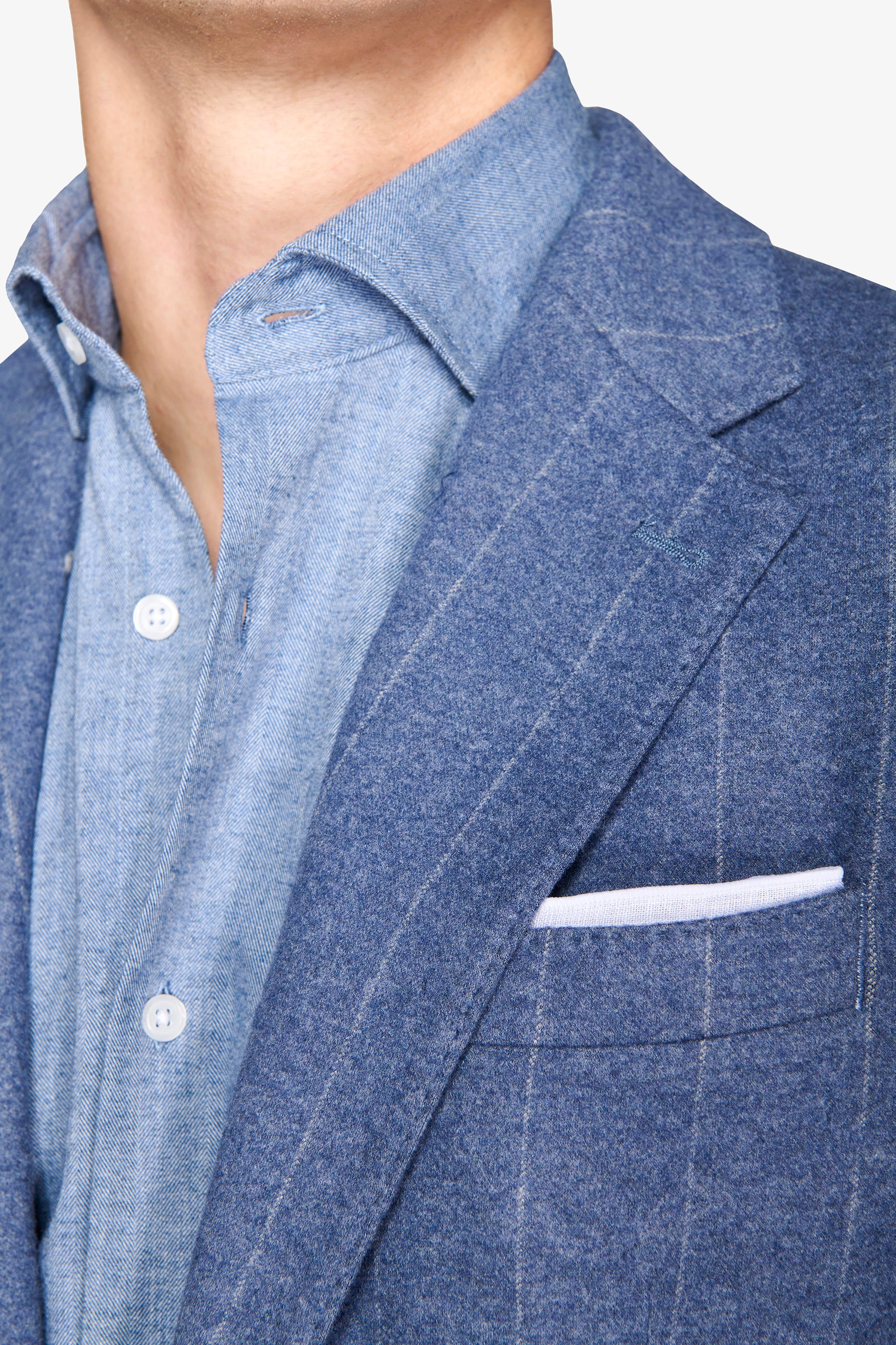 Giacca da abito gessata celeste-Dan John