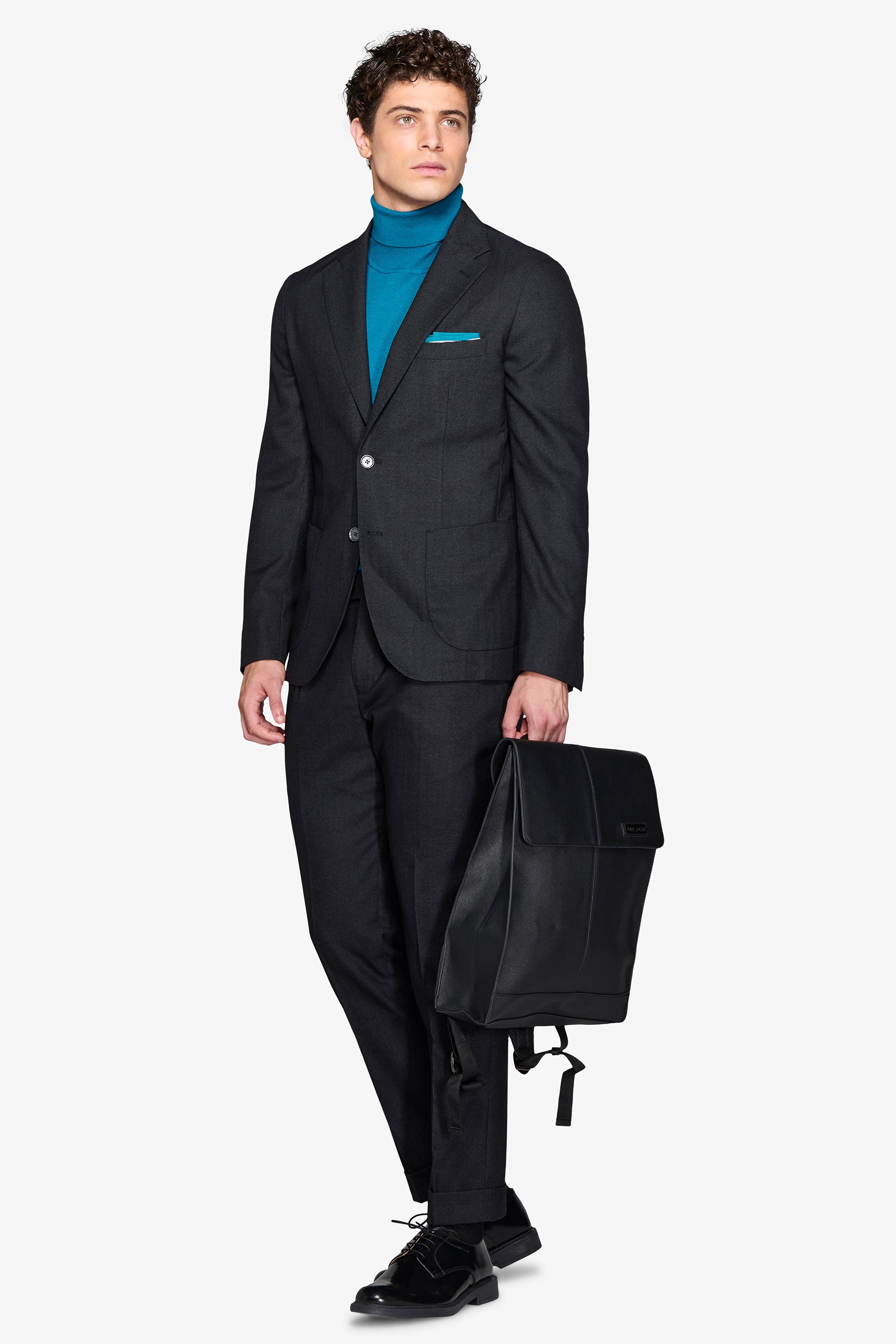 Giacca da abito twill melange nero-Dan John