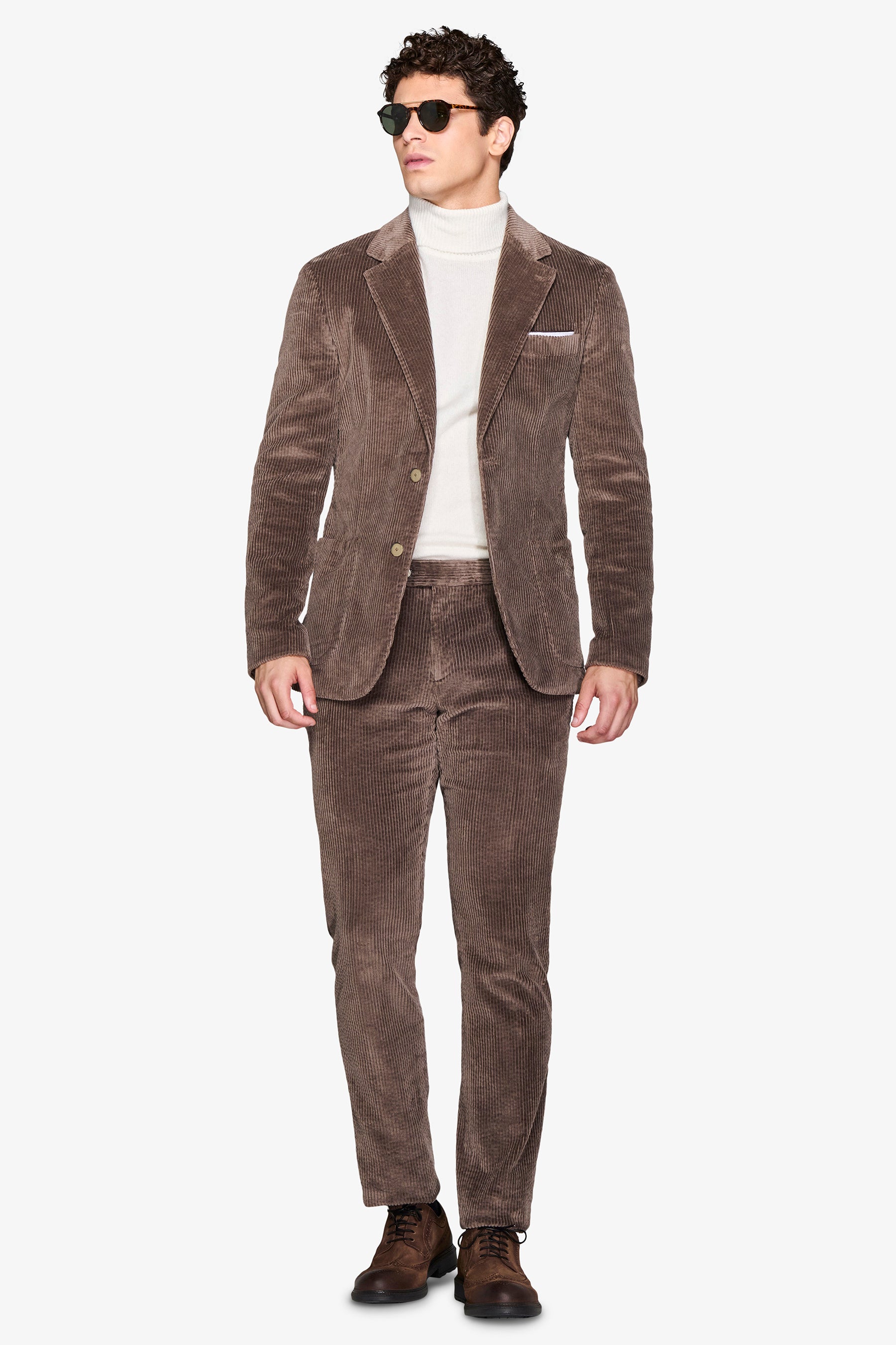 Giacca da abito in velluto tortora-Dan John