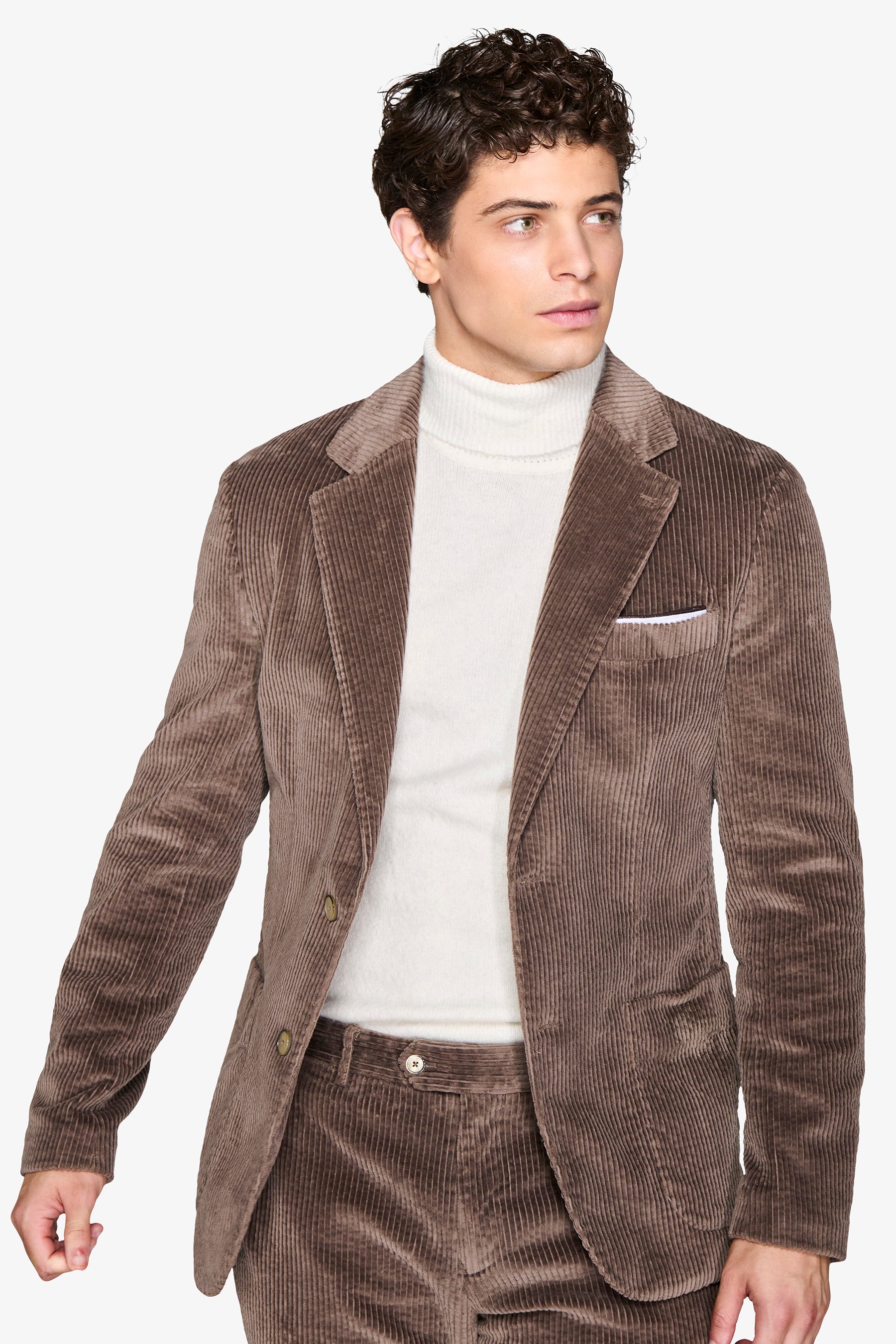 Giacca da abito in velluto tortora-Dan John