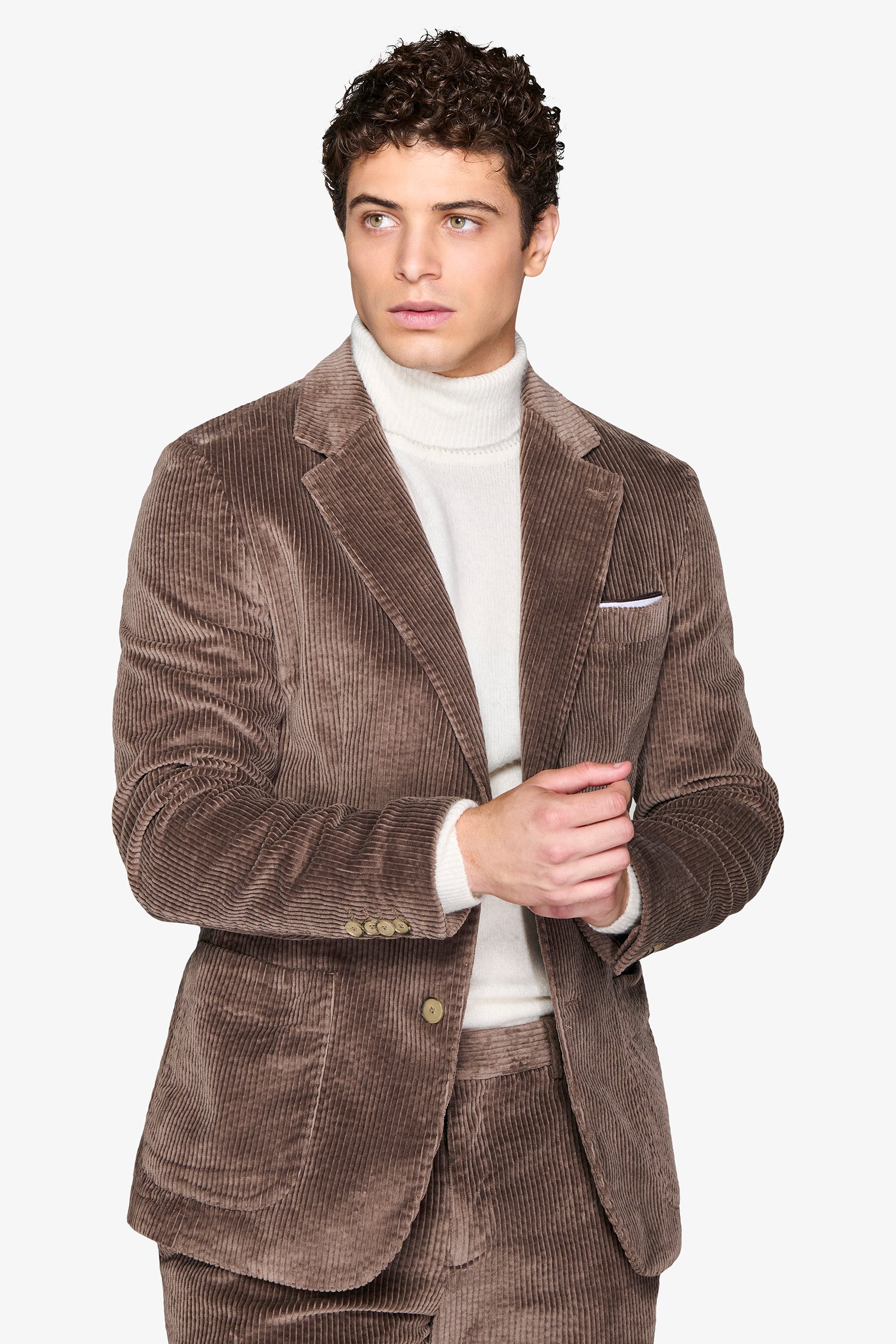 Giacca da abito in velluto tortora-Dan John