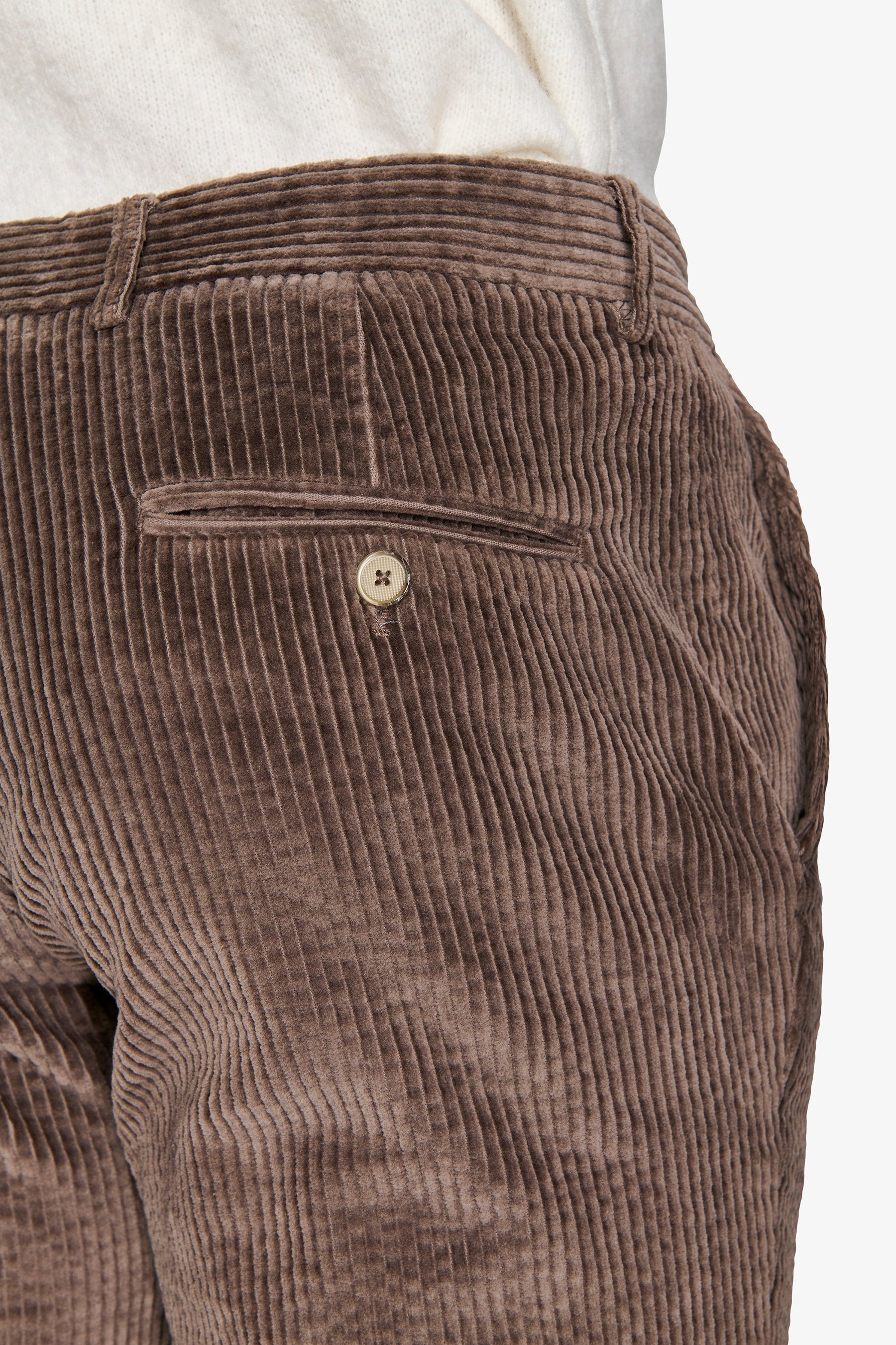 Pantaloni da abito in velluto tortora-Dan John