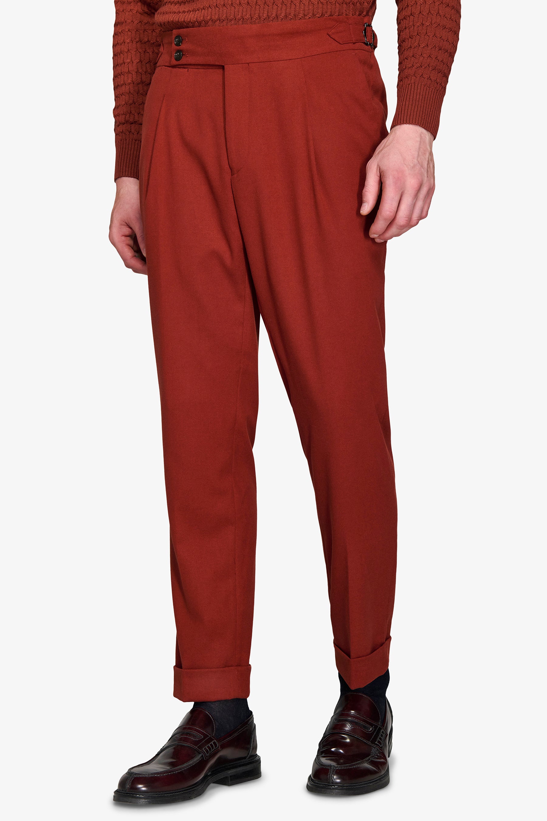 Pantaloni da abito in flanella compatta coccio-Dan John