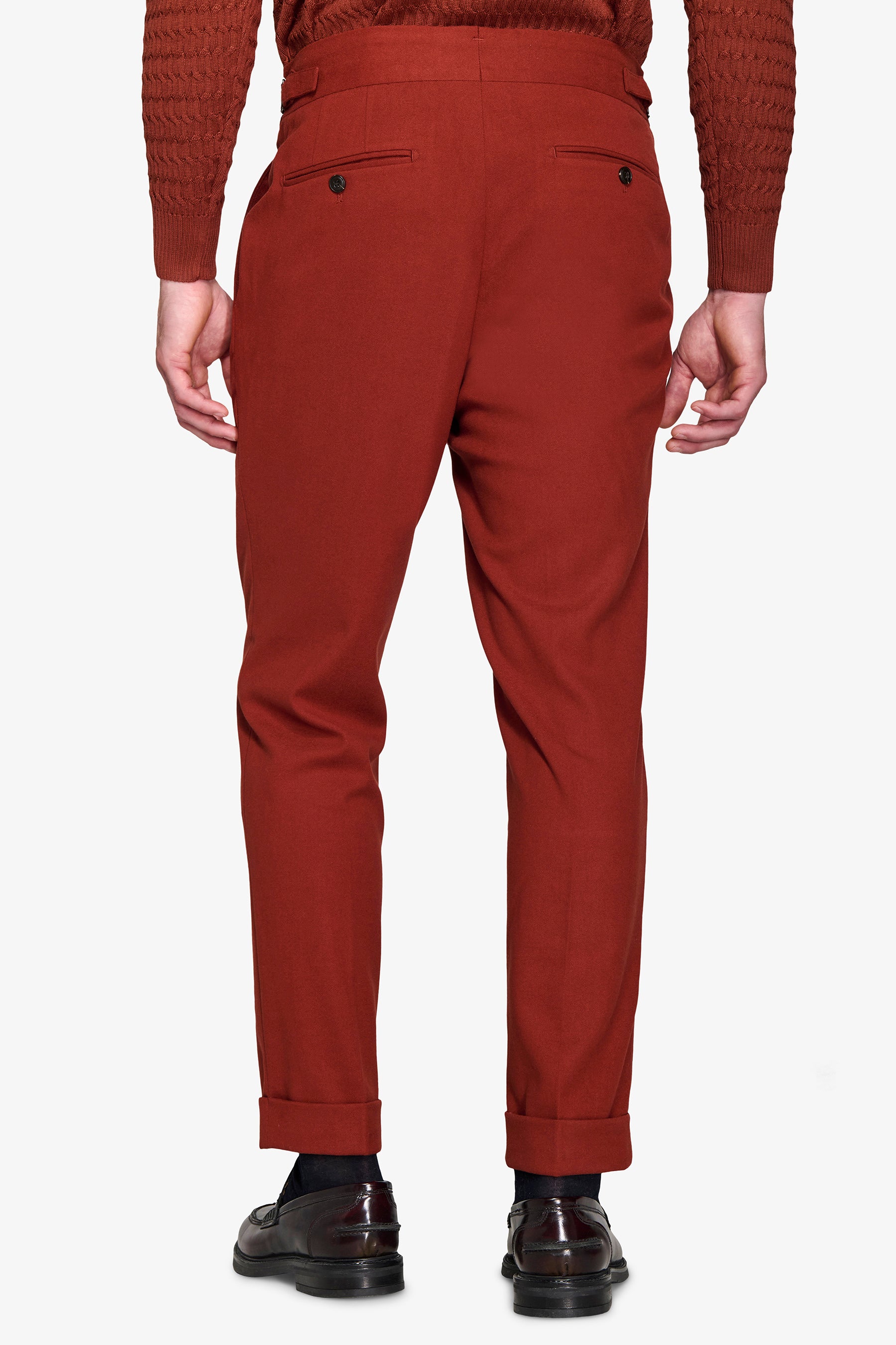 Pantaloni da abito in flanella compatta coccio-Dan John