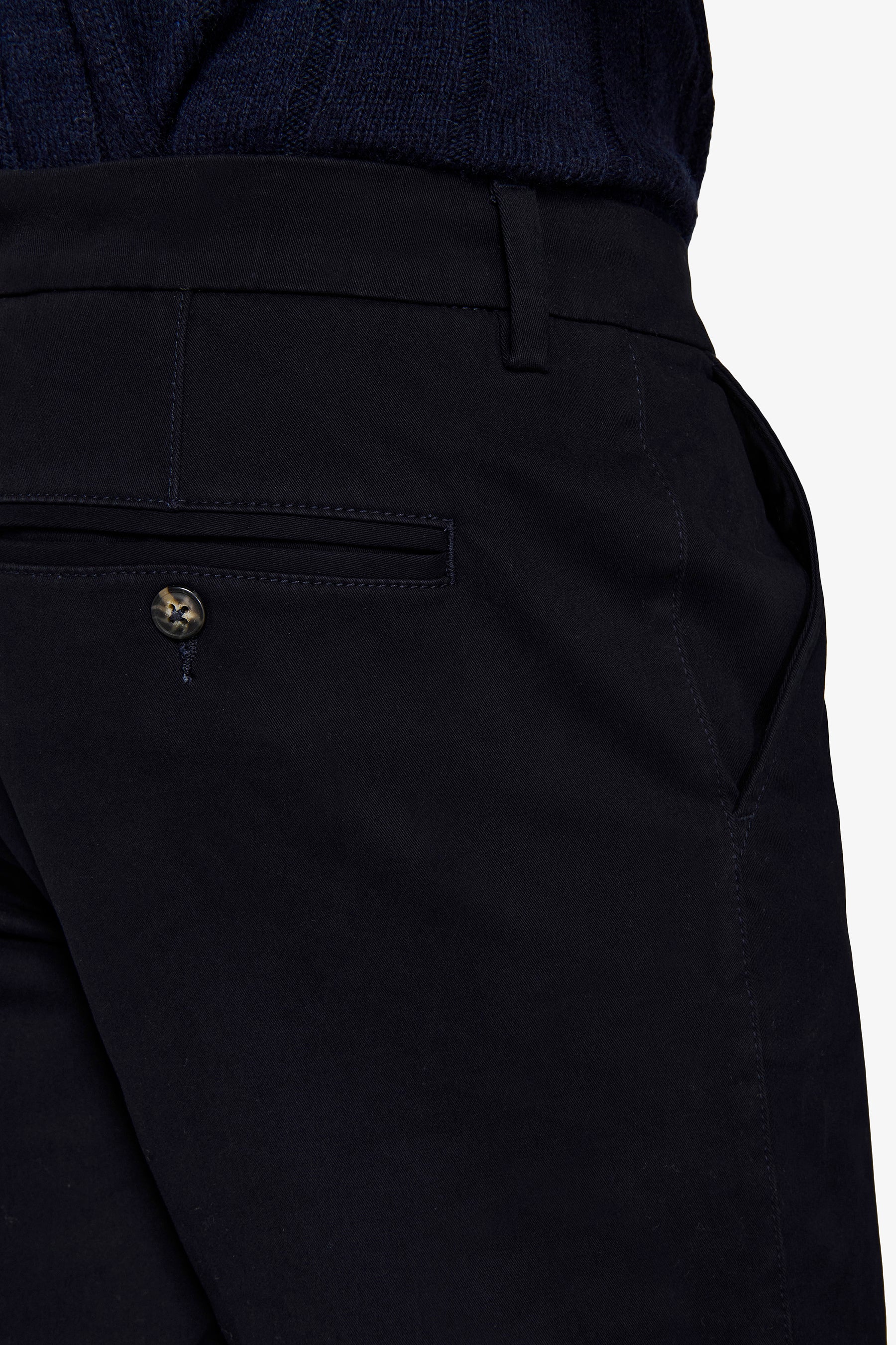Pantalon chino en gabardine bleu