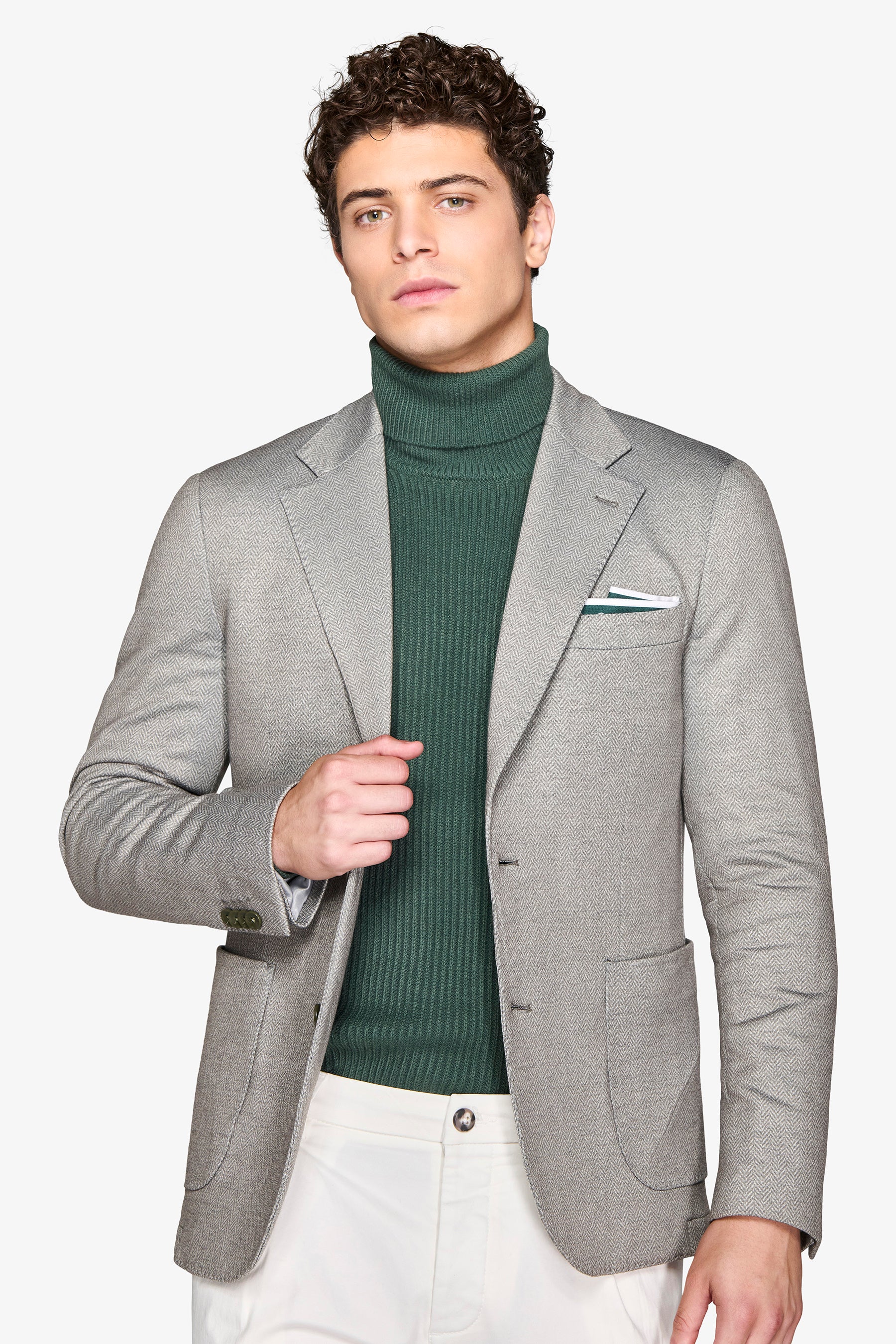 Giacca jersey spigata salvia-Dan John