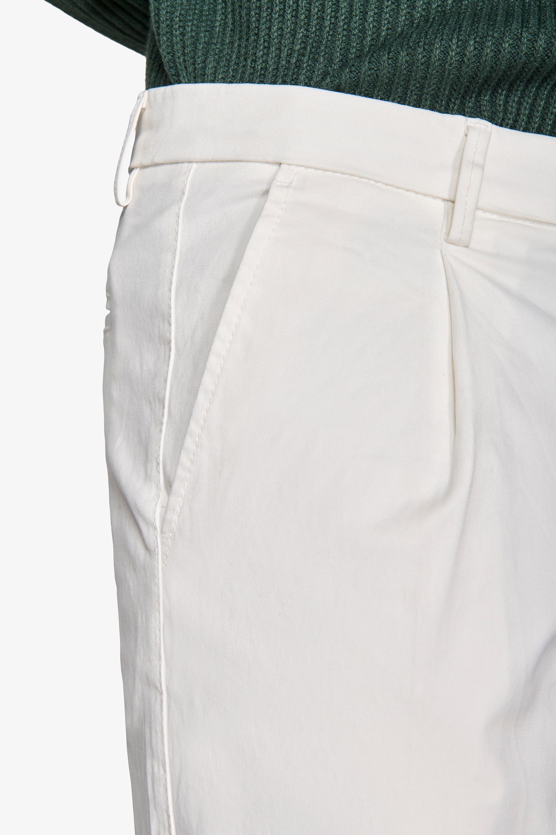 Pantaloni gabardina stretch bianco-Dan John