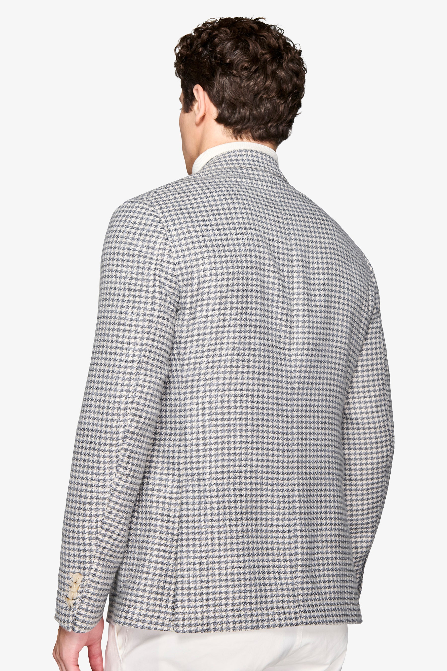 Giacca pied de poule misto lana grigio medio-Dan John