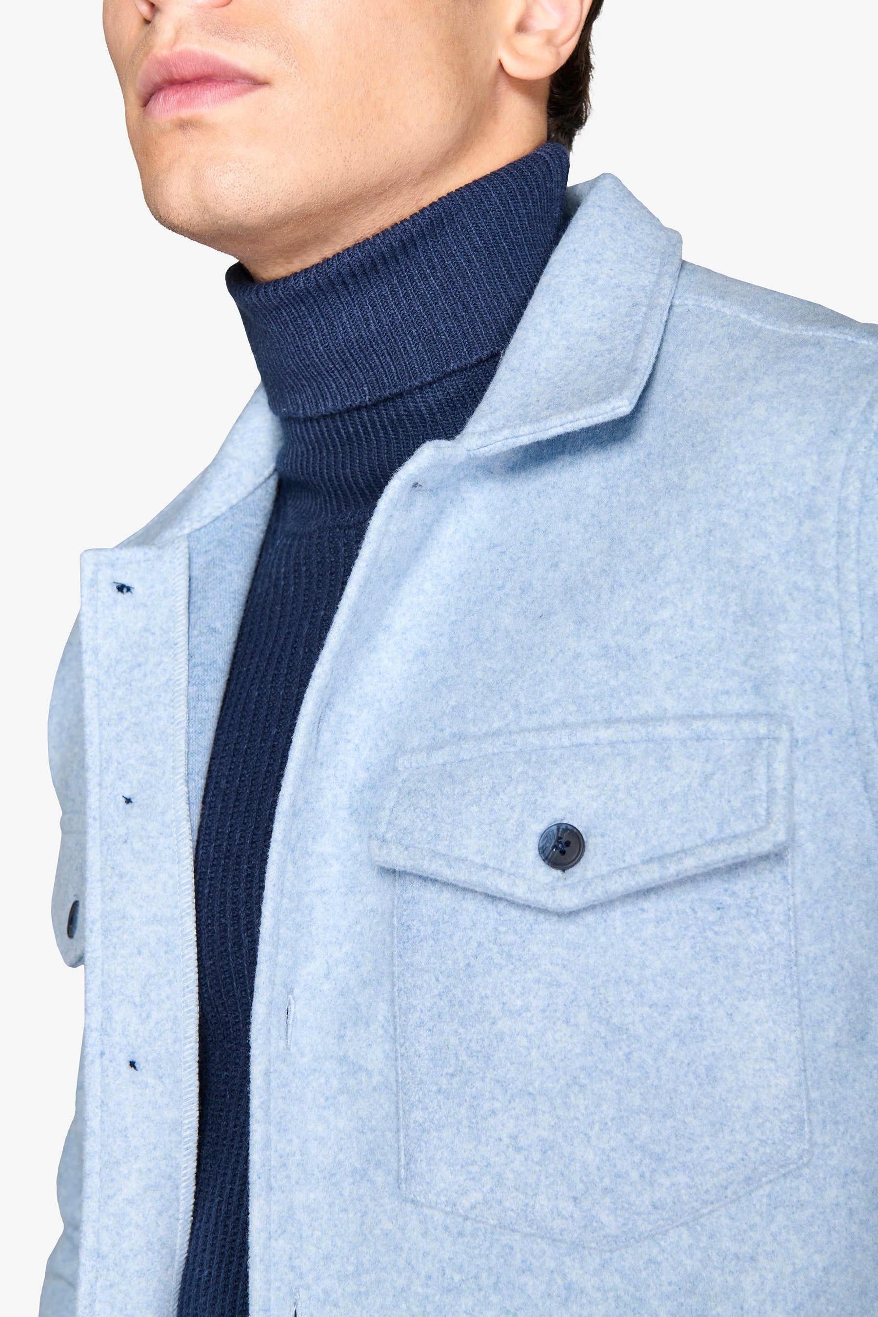 Overshirt flanella celeste-Dan John