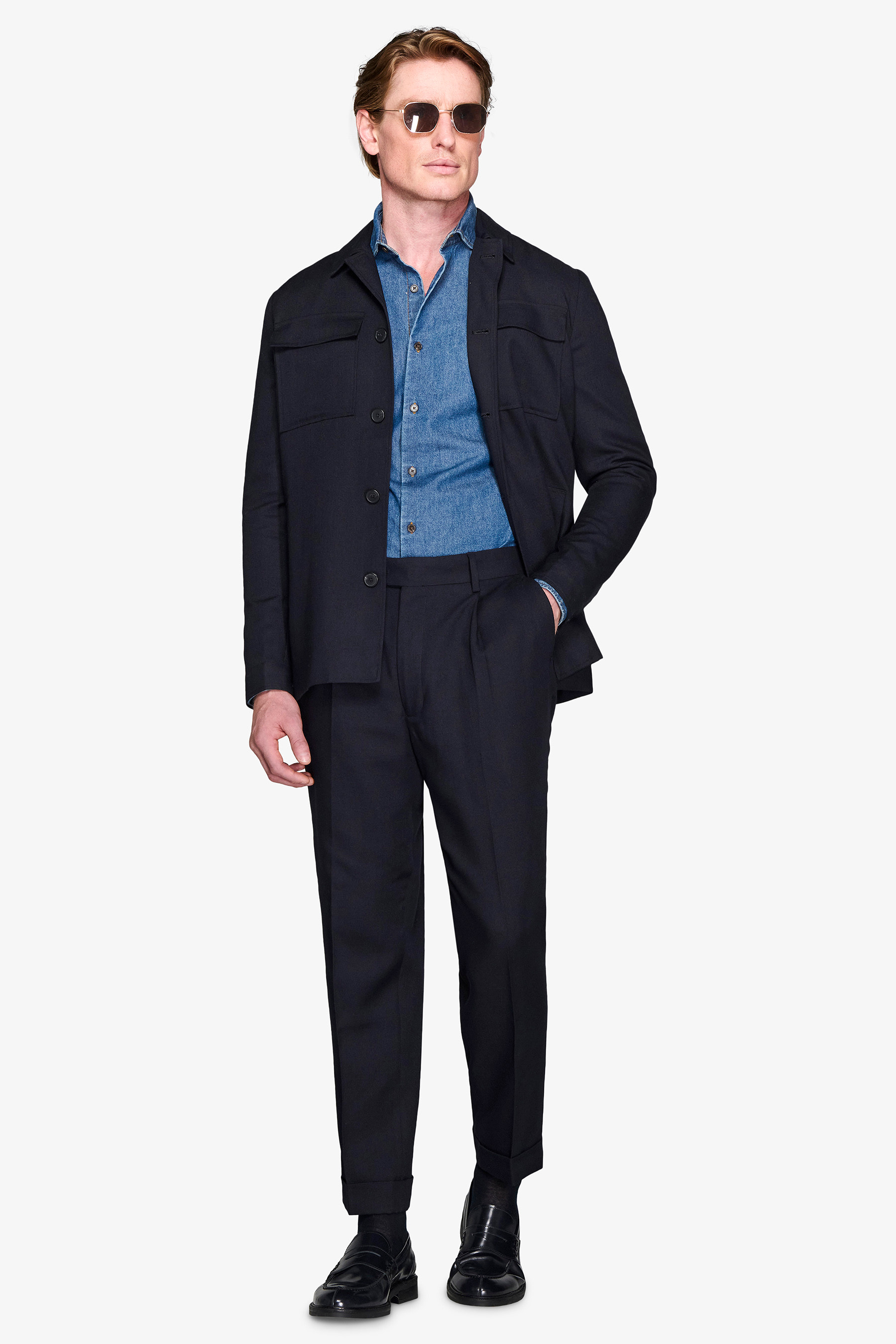 Giacca da abito worker blu-Dan John