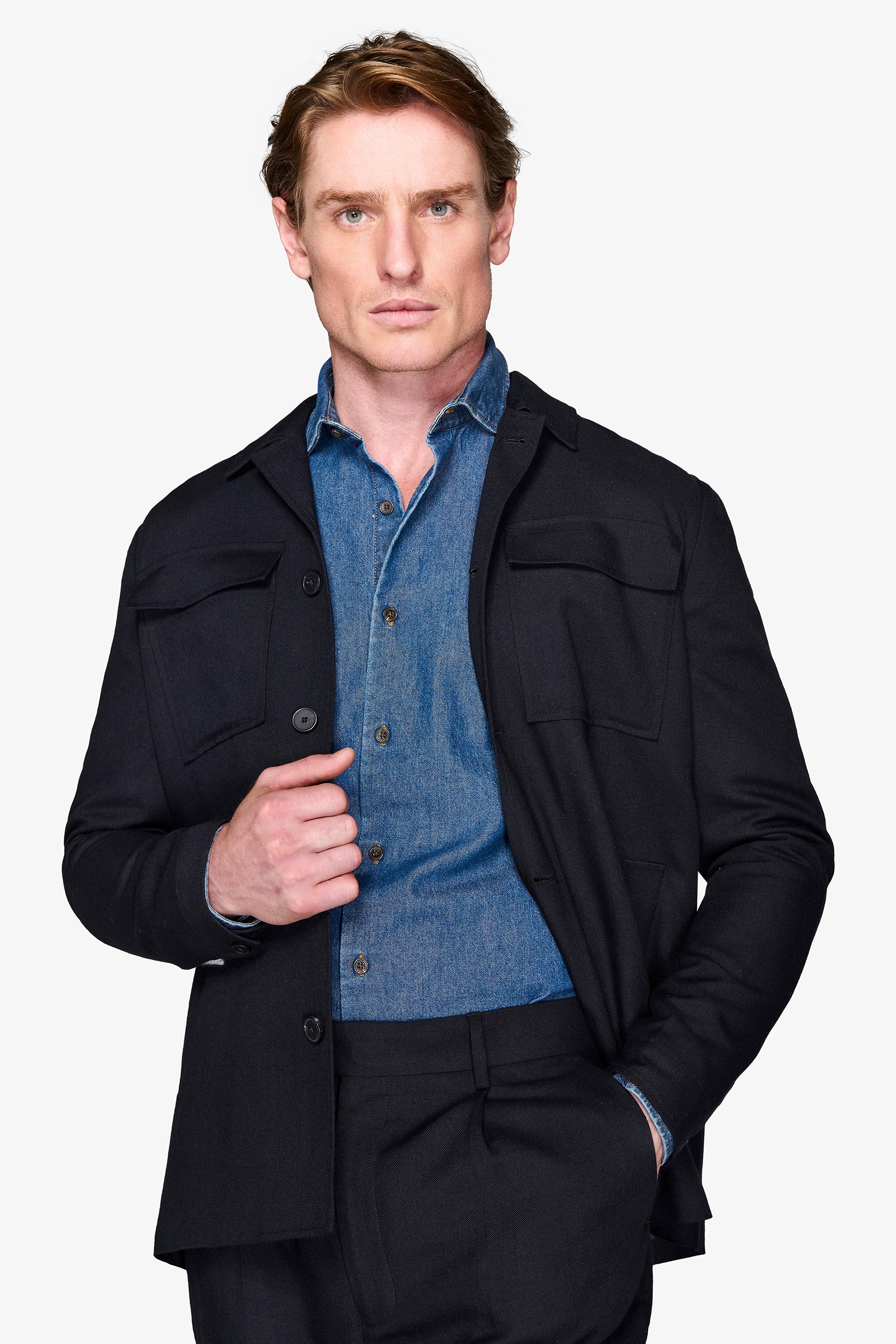 Giacca da abito worker blu-Dan John