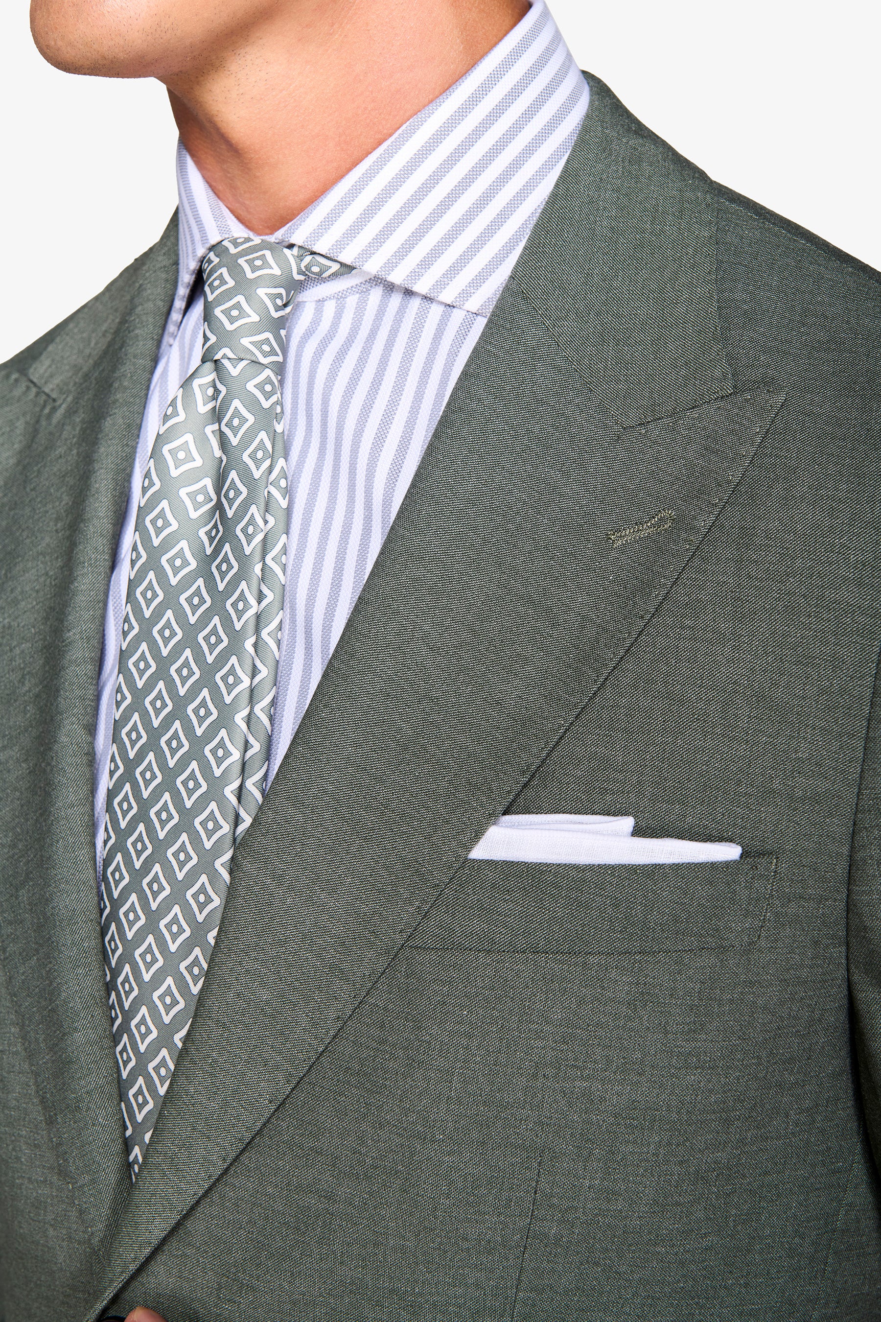 Abito twill melange misto lana verde-Dan John