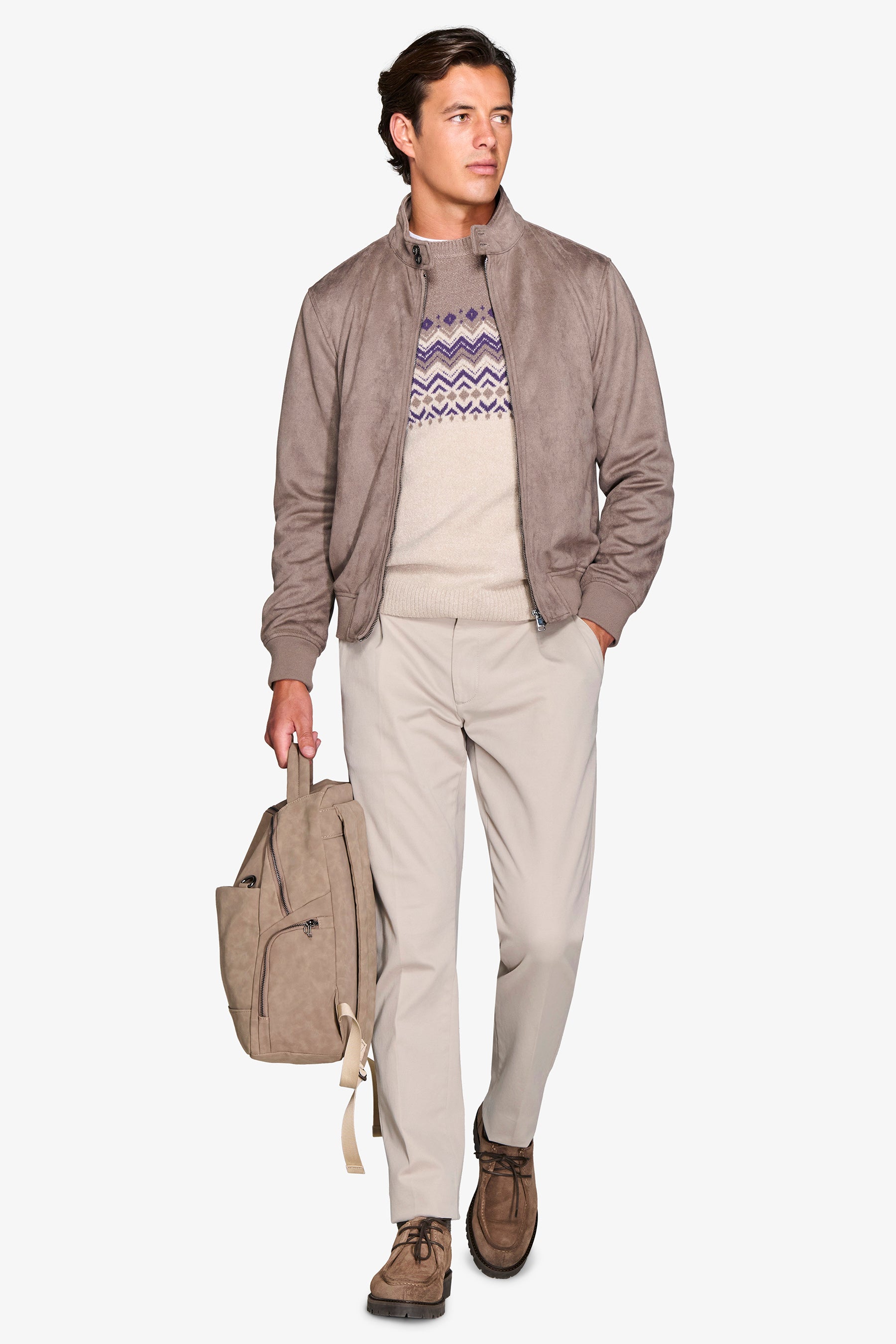 Bomber ecosuede tortora-Dan John