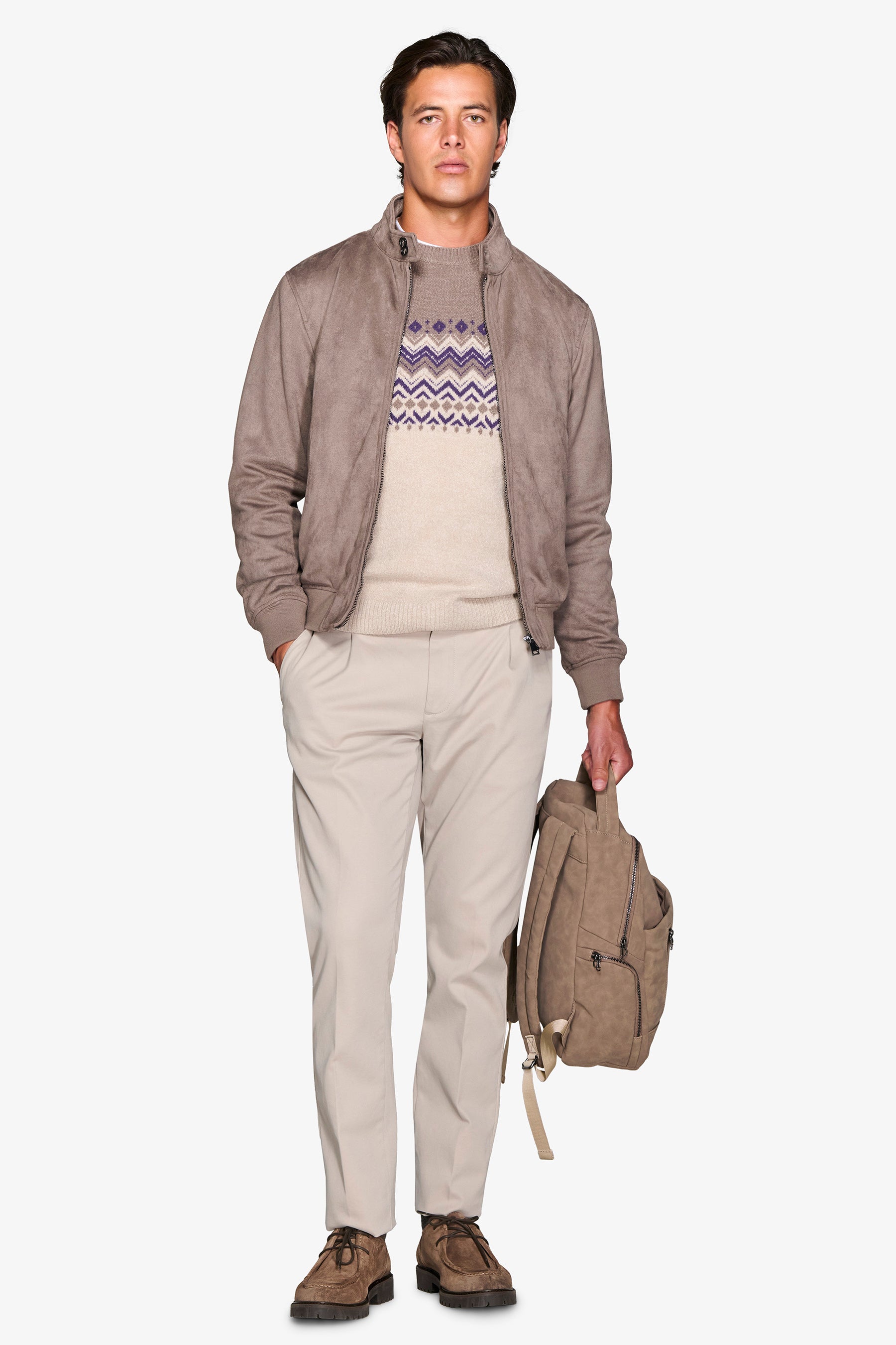 Bomber ecosuede tortora-Dan John