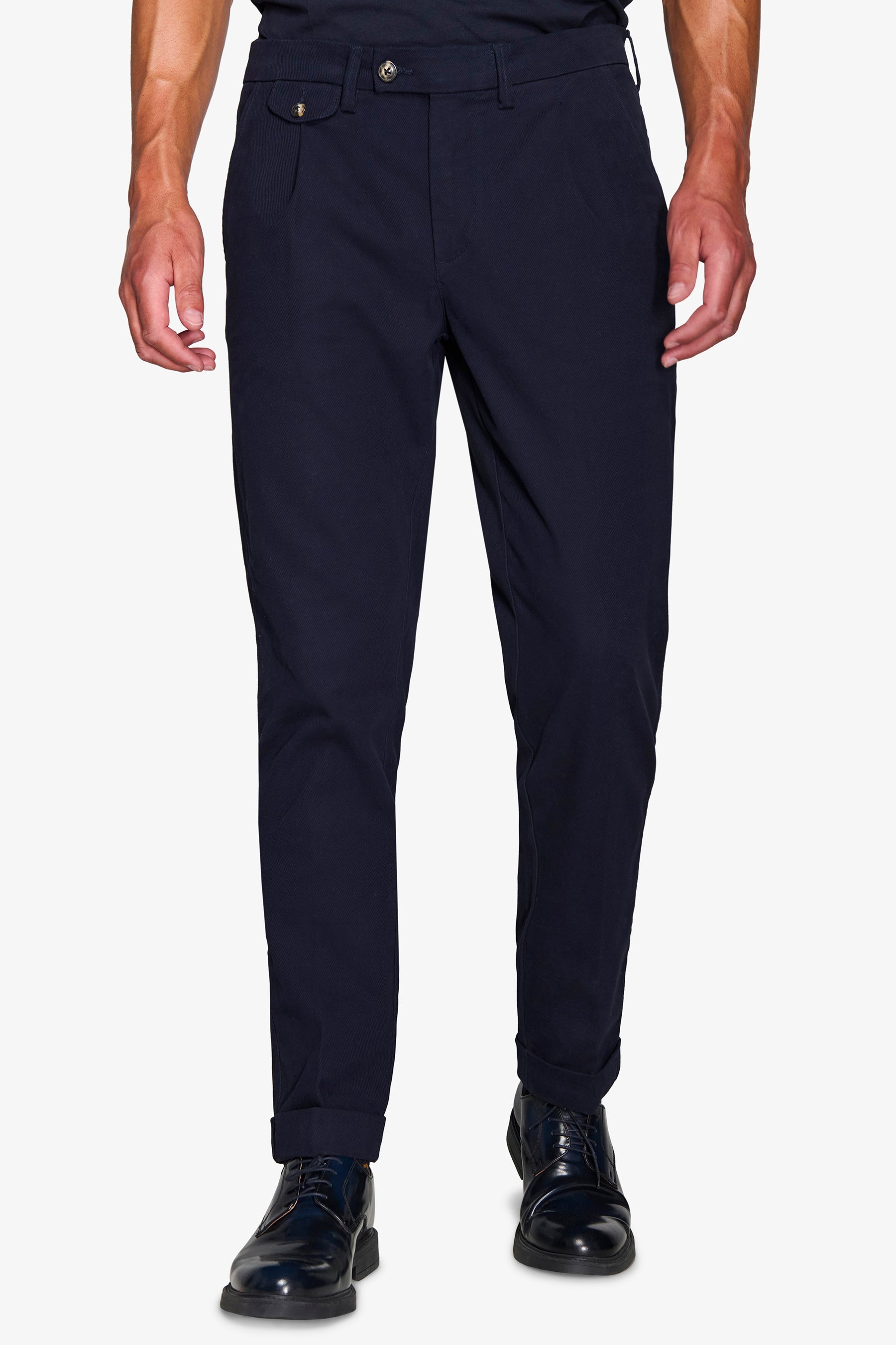 Pantaloni cavalry con taschino blu-Dan John