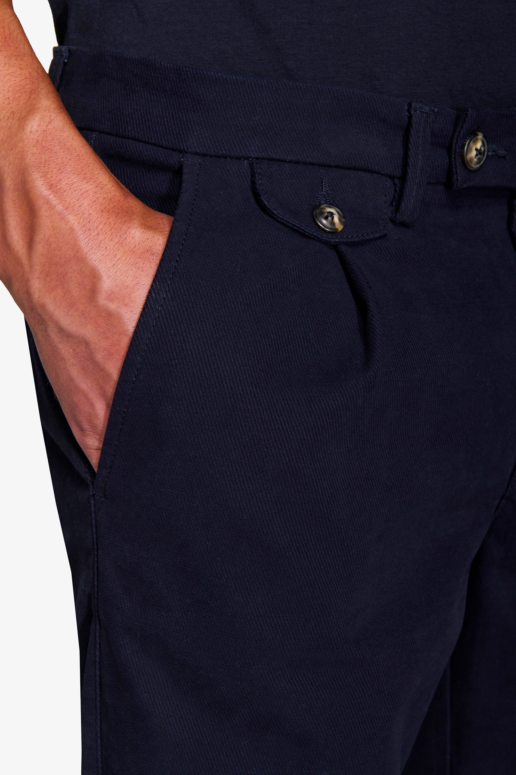 Pantaloni cavalry con taschino blu-Dan John