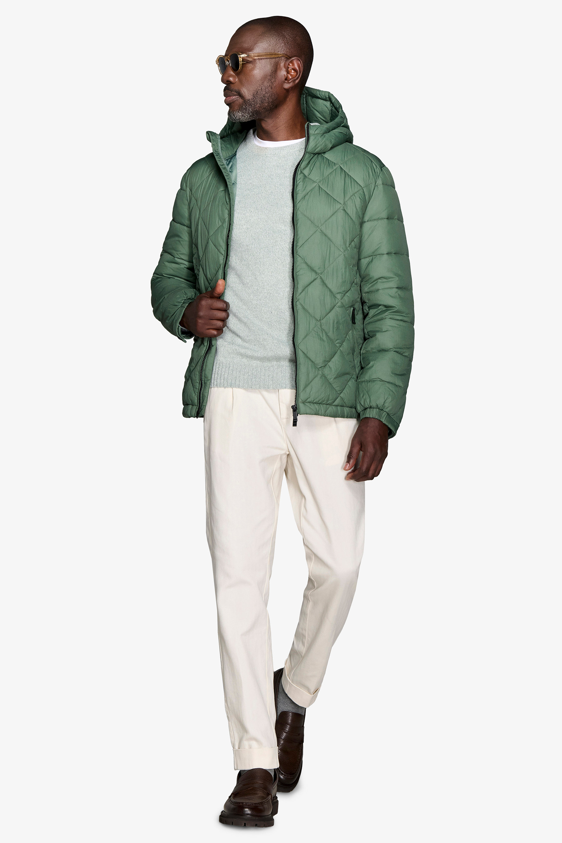 Piumino trapuntato verde "Ready"-Dan John