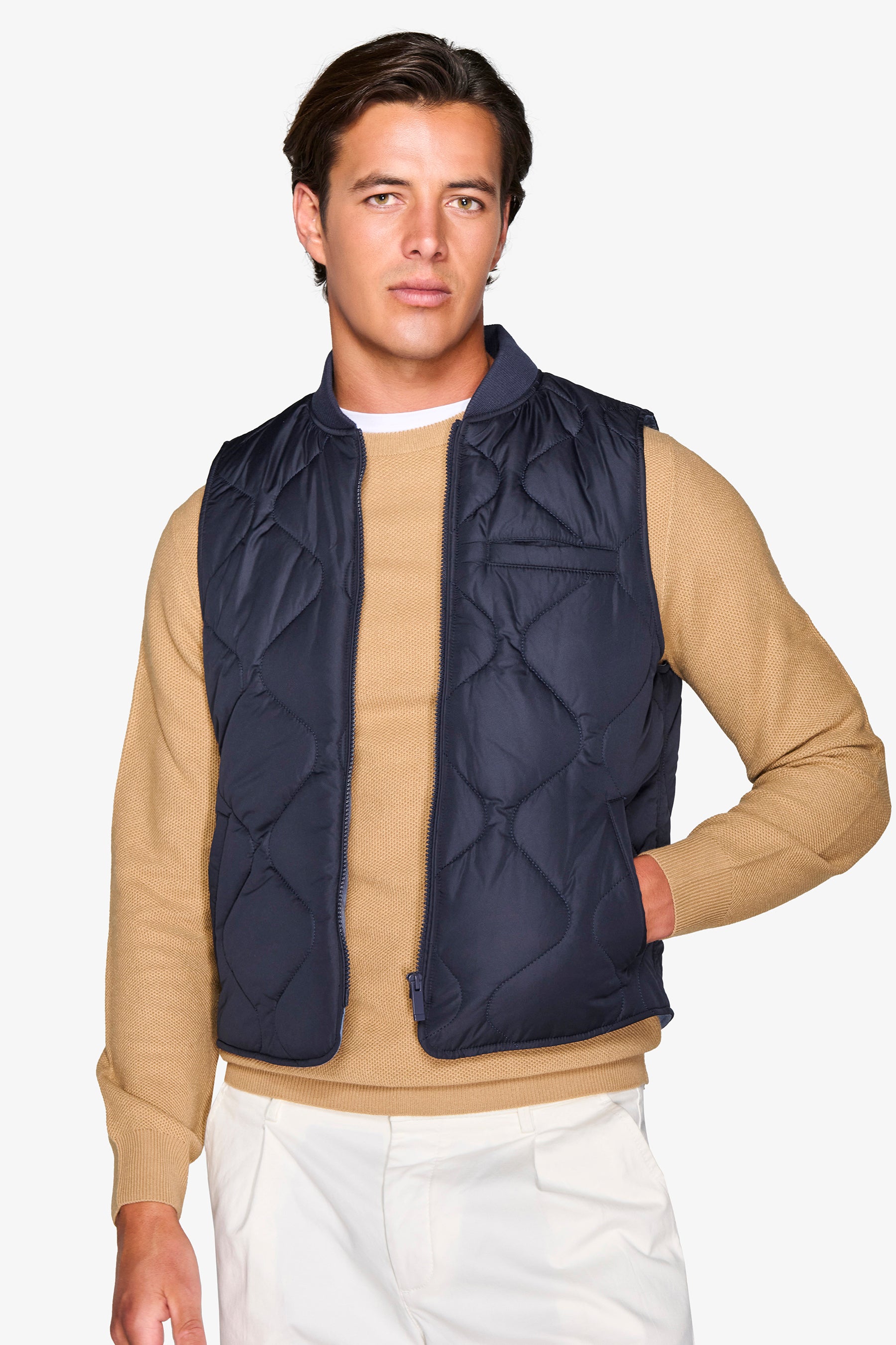 Gilet trapuntato blu-Dan John