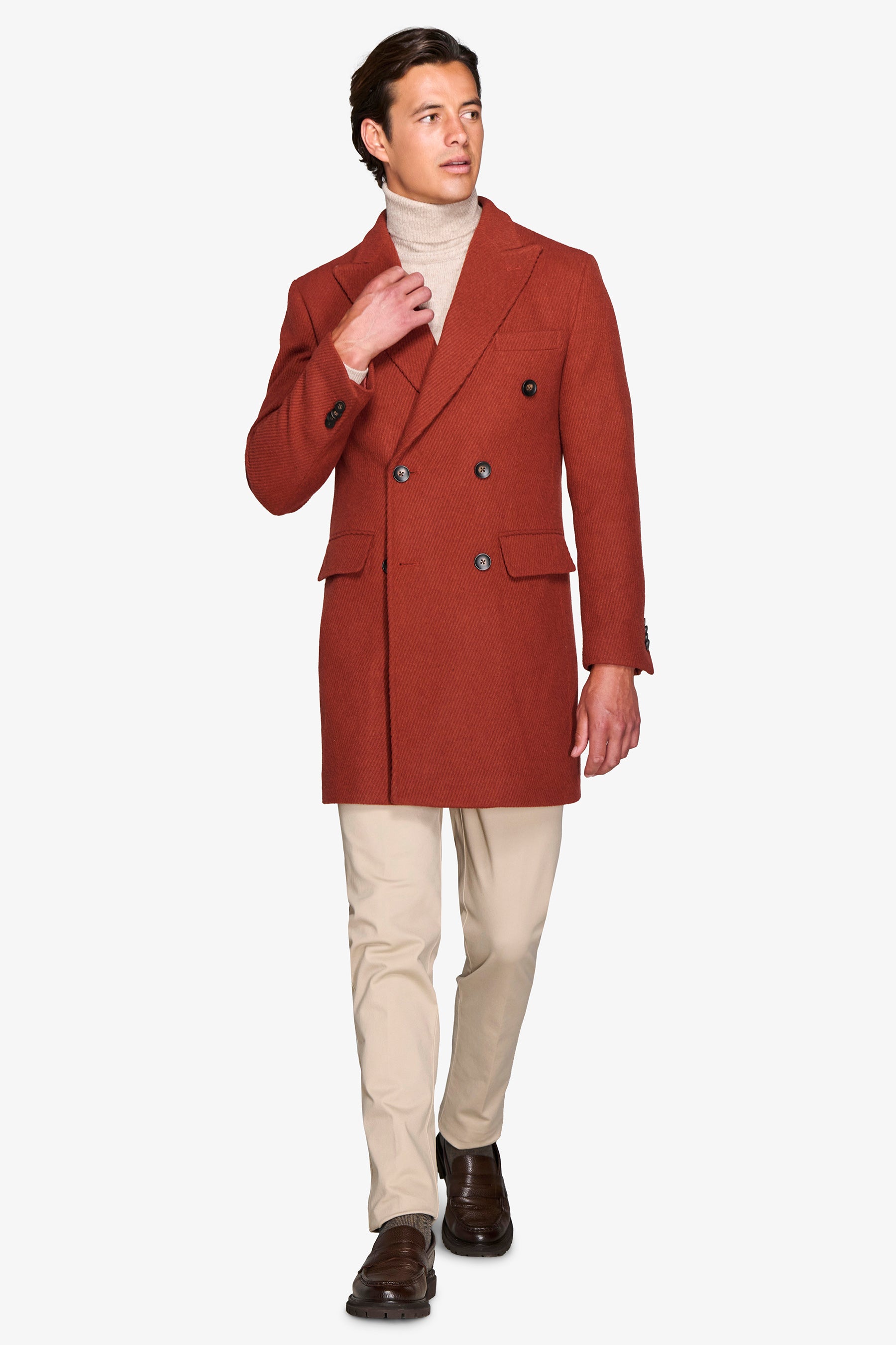 Cappotto doppiopetto cavalry coccio "Pompei"-Dan John