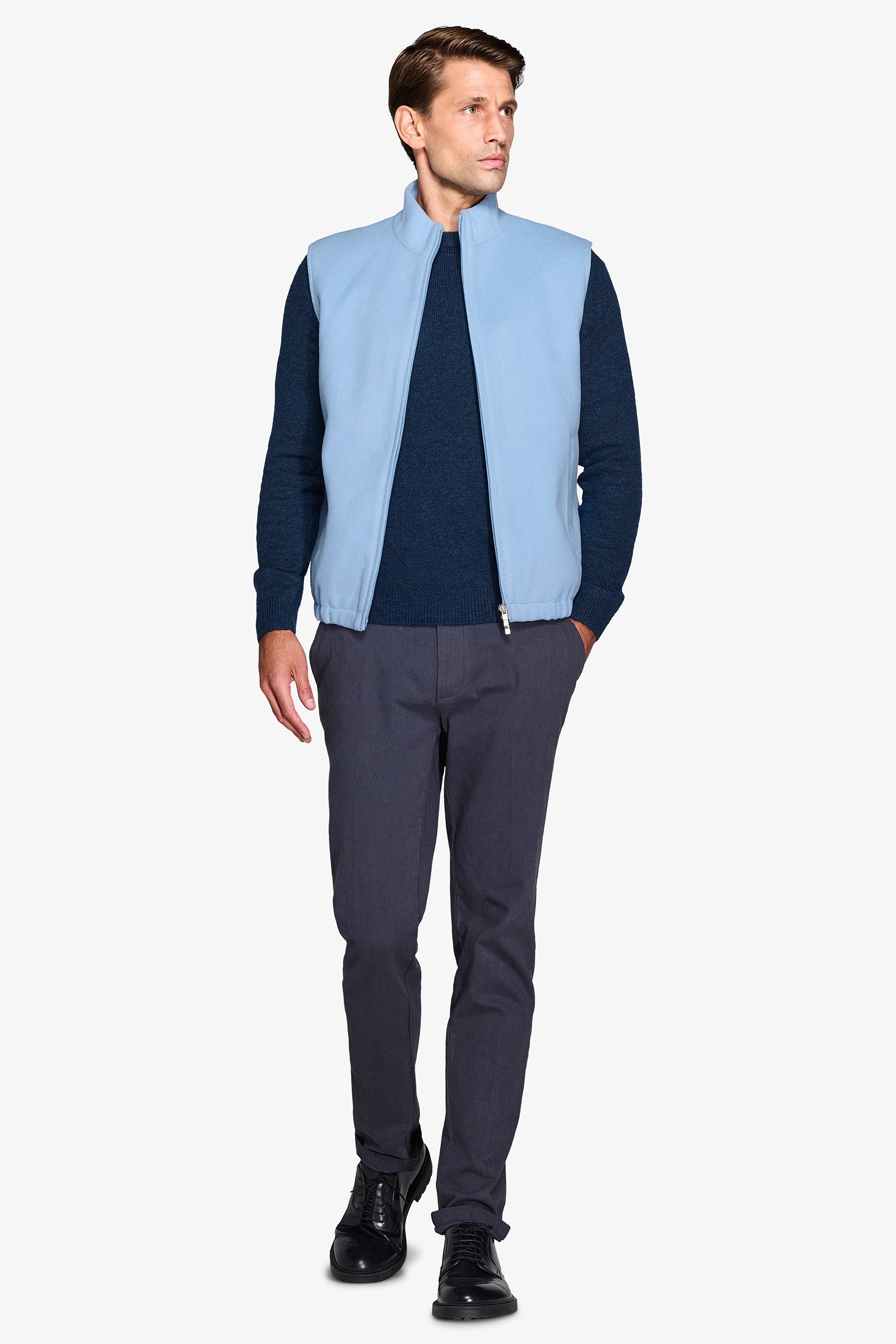 Smanicato full zip celeste-Dan John