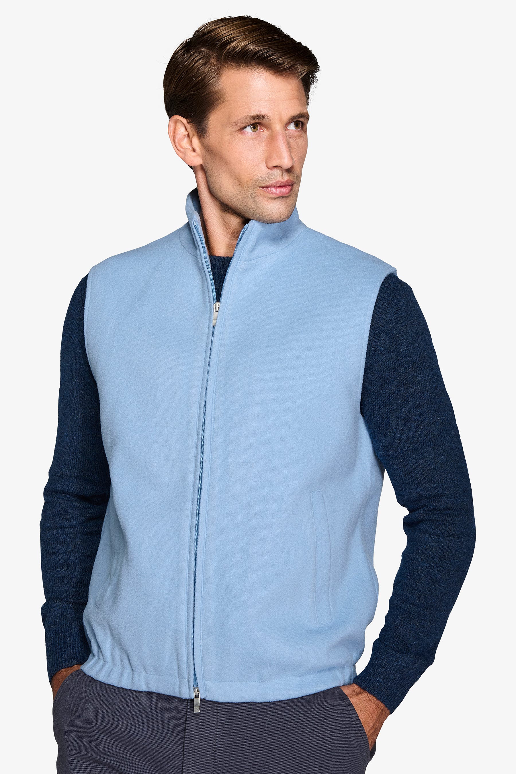Smanicato full zip celeste-Dan John