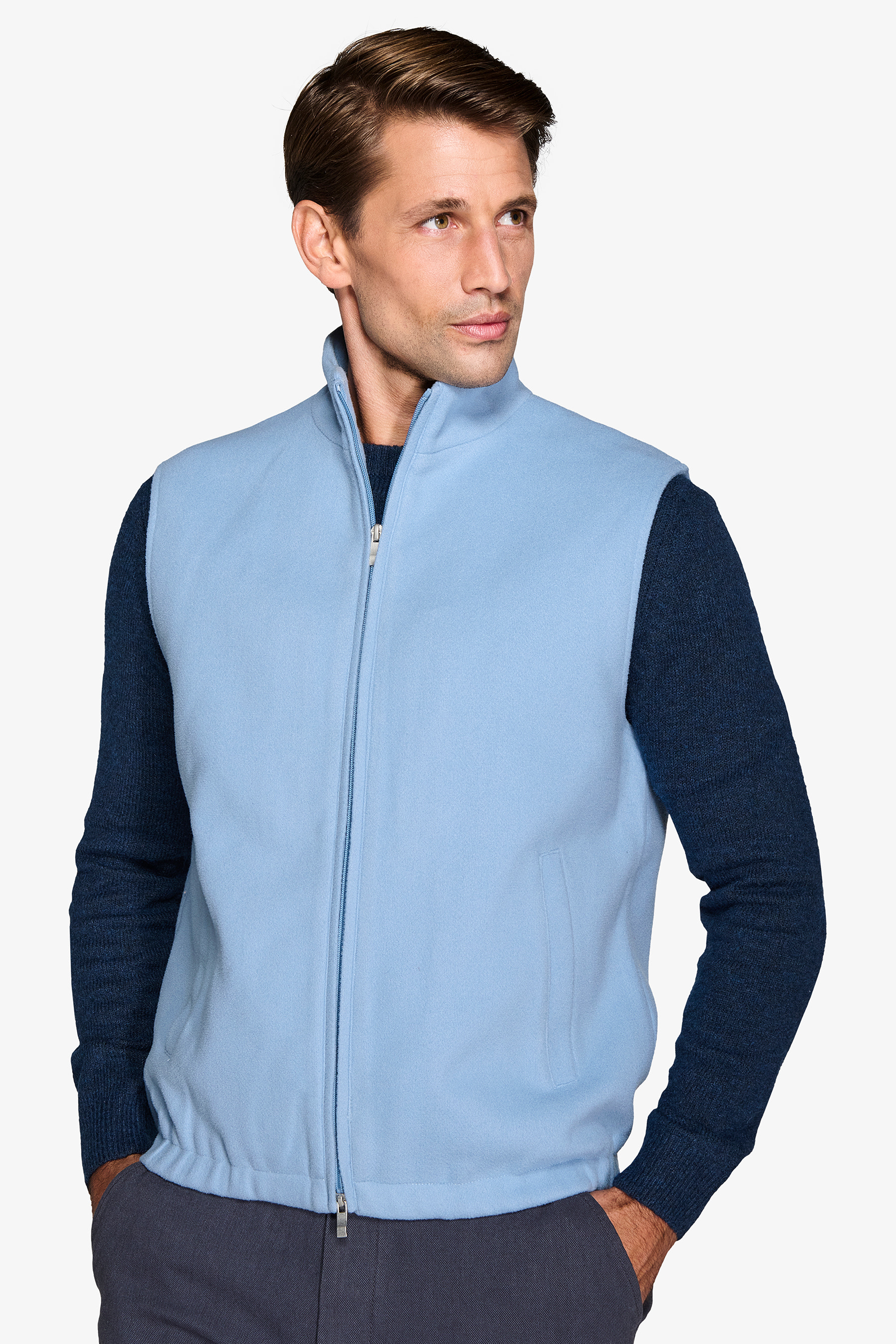 Smanicato full zip celeste-Dan John