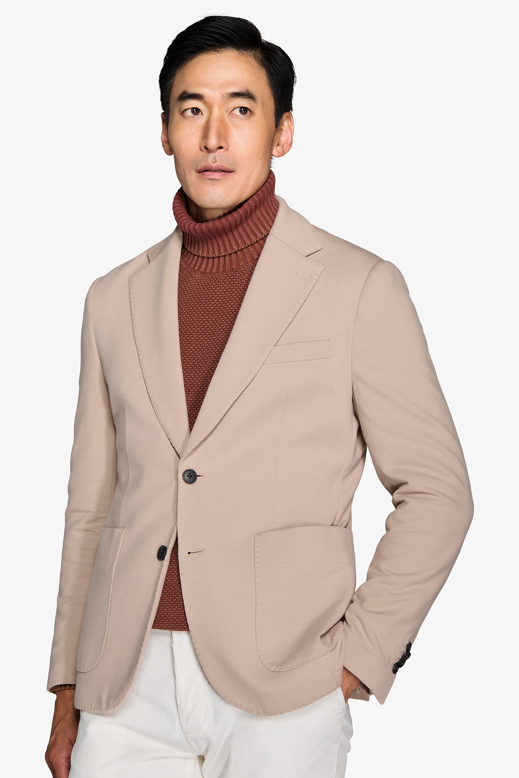 Giacca jersey stretch beige-Dan John