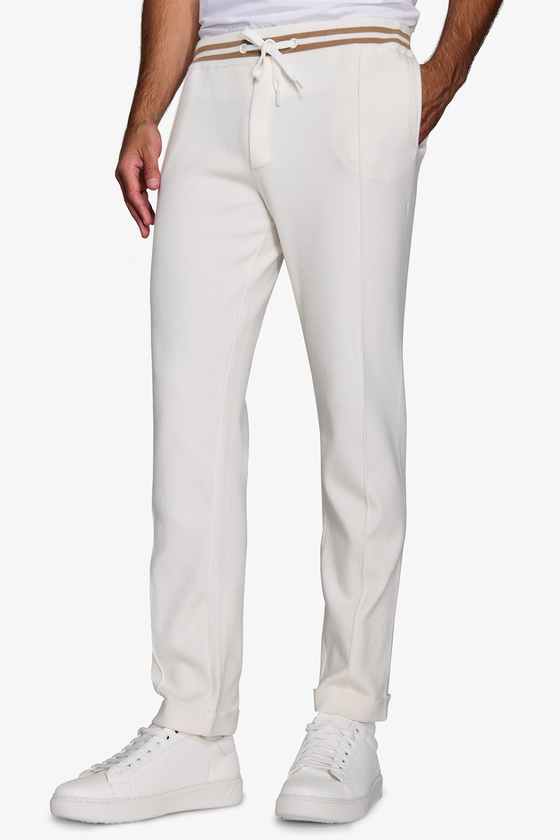 Pantaloni felpato DNJ panna-Dan John