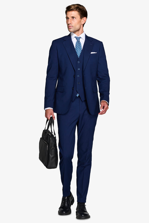 Plain royal blue classic suit blazer
