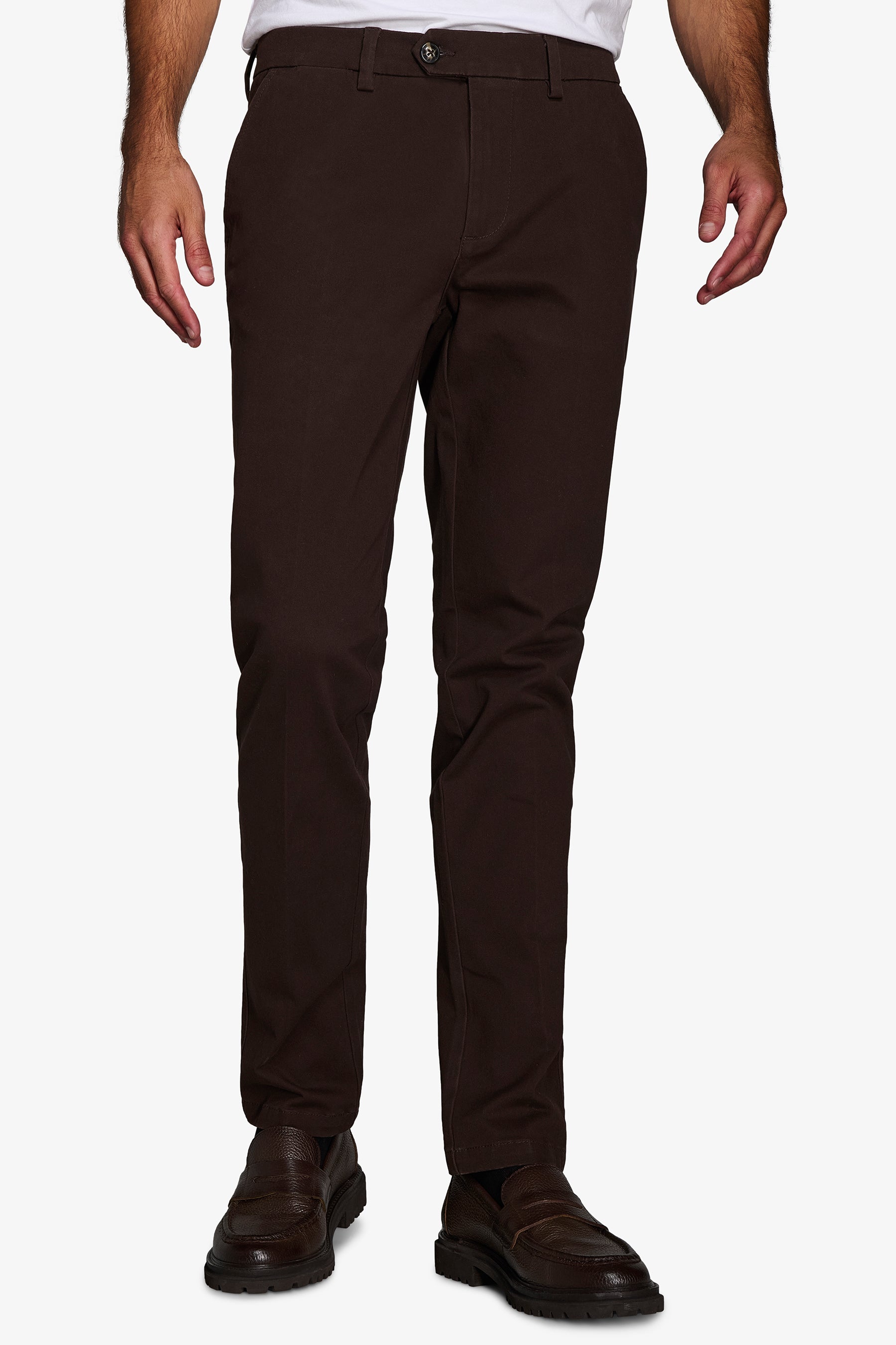 Pantaloni chino gabardina marrone