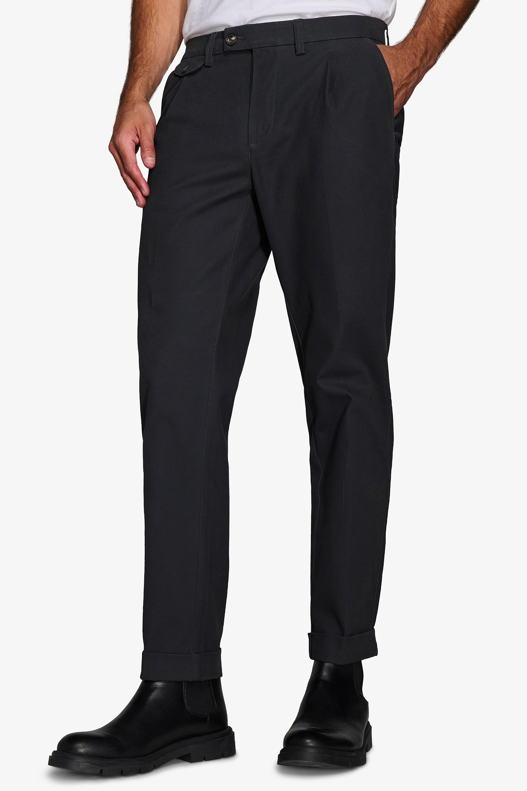 Pantaloni cavalry con taschino antracite-Dan John