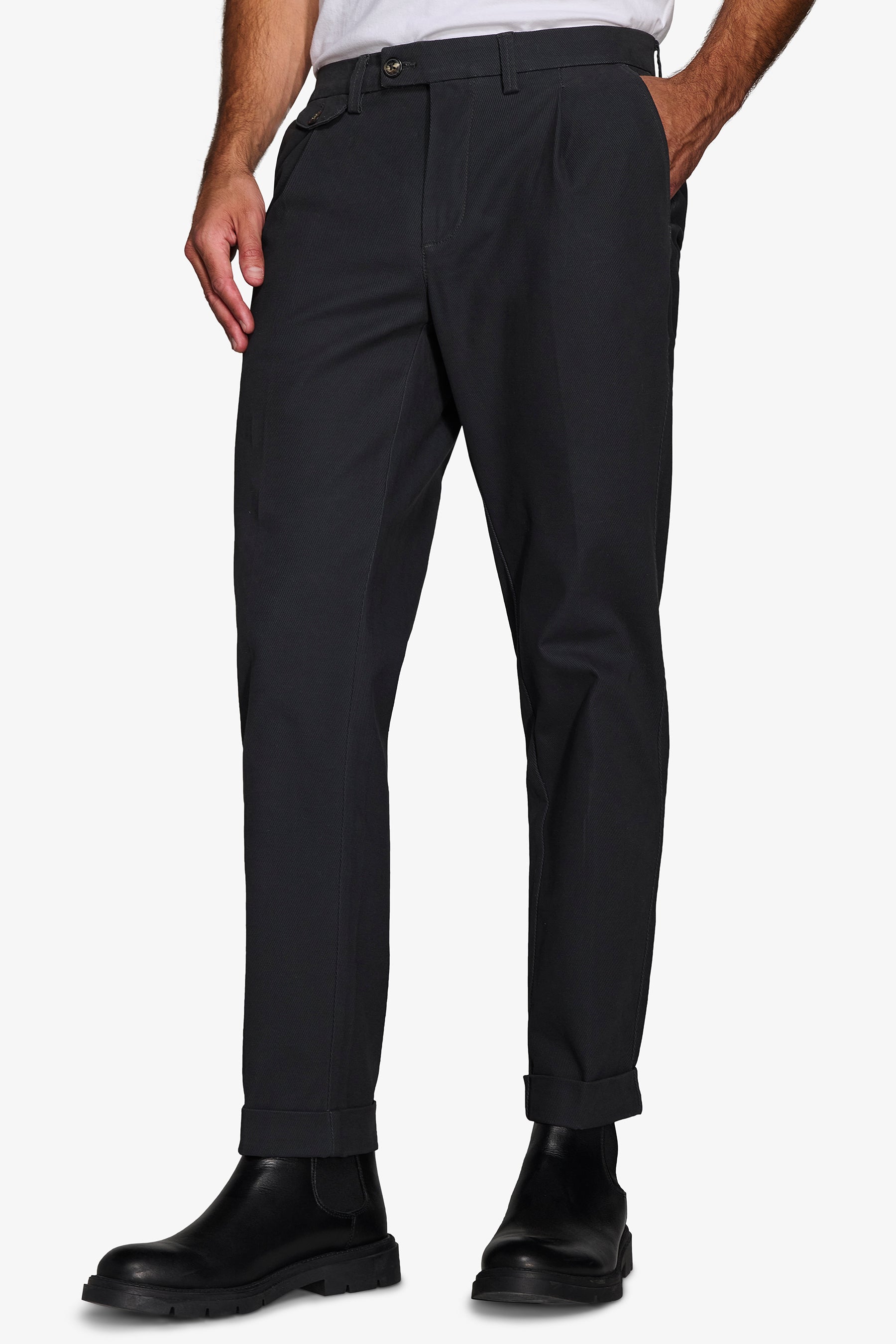 Pantaloni cavalry con taschino antracite-Dan John