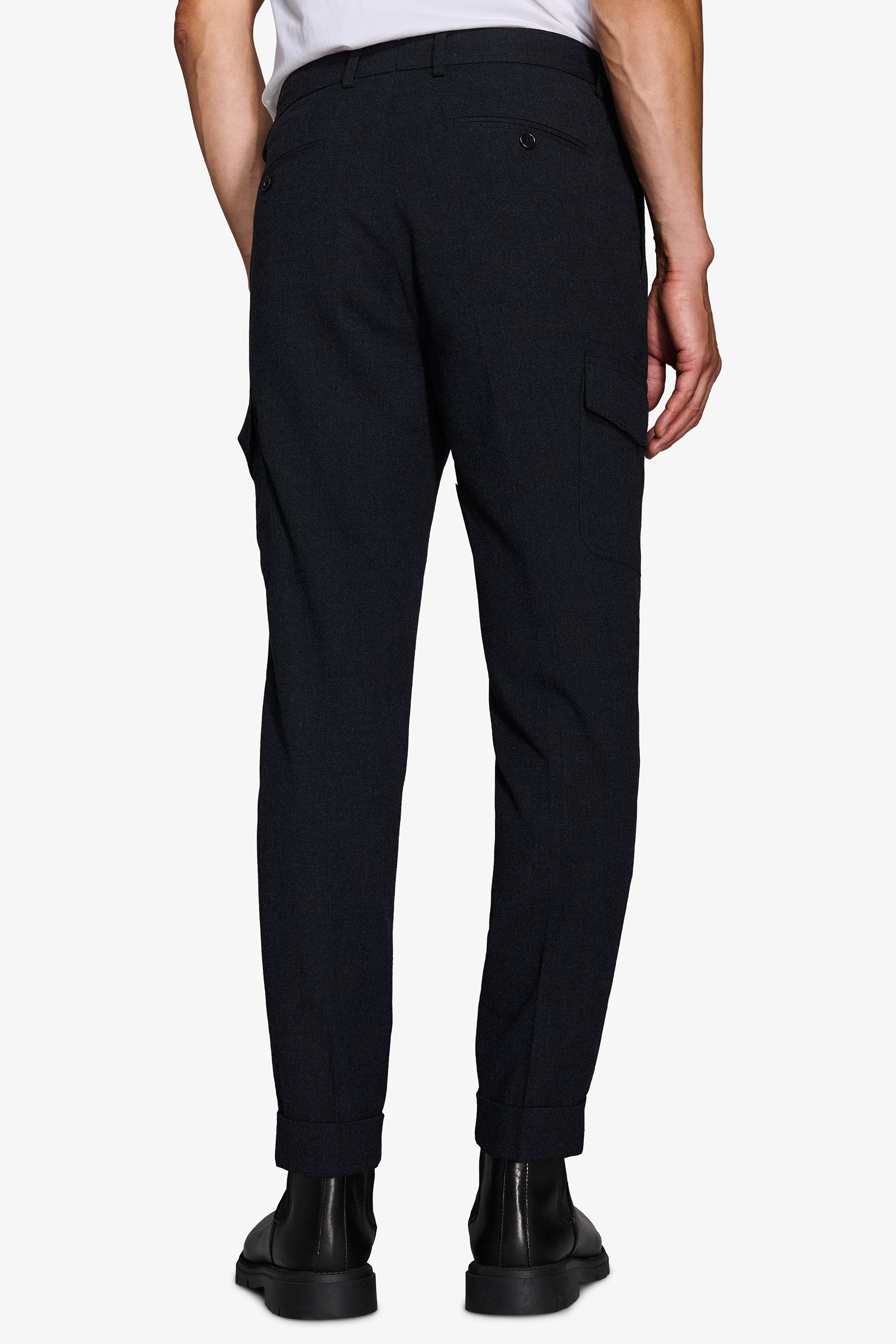 Pantaloni cargo flanella antracite-Dan John