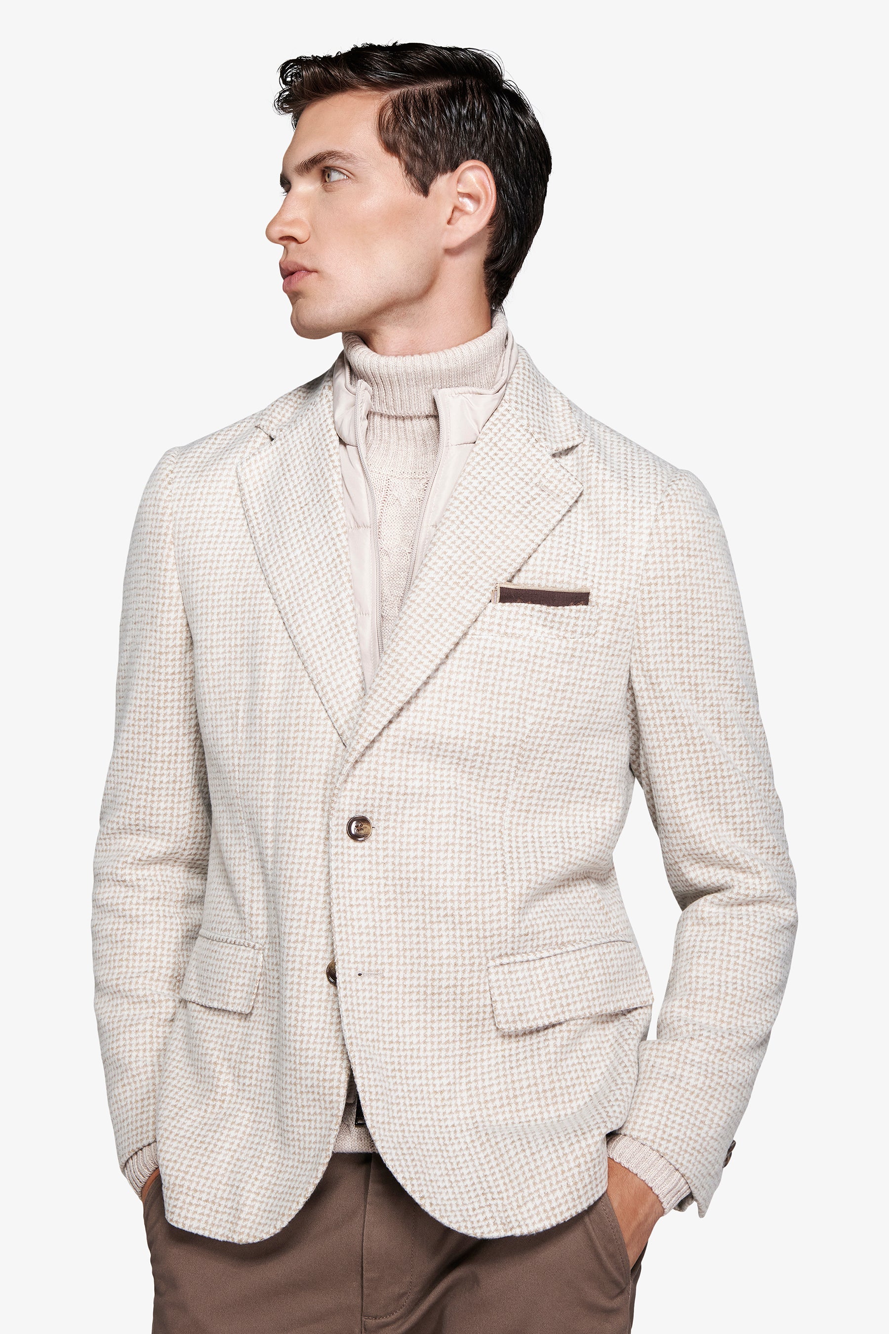 Beige blazer with bib